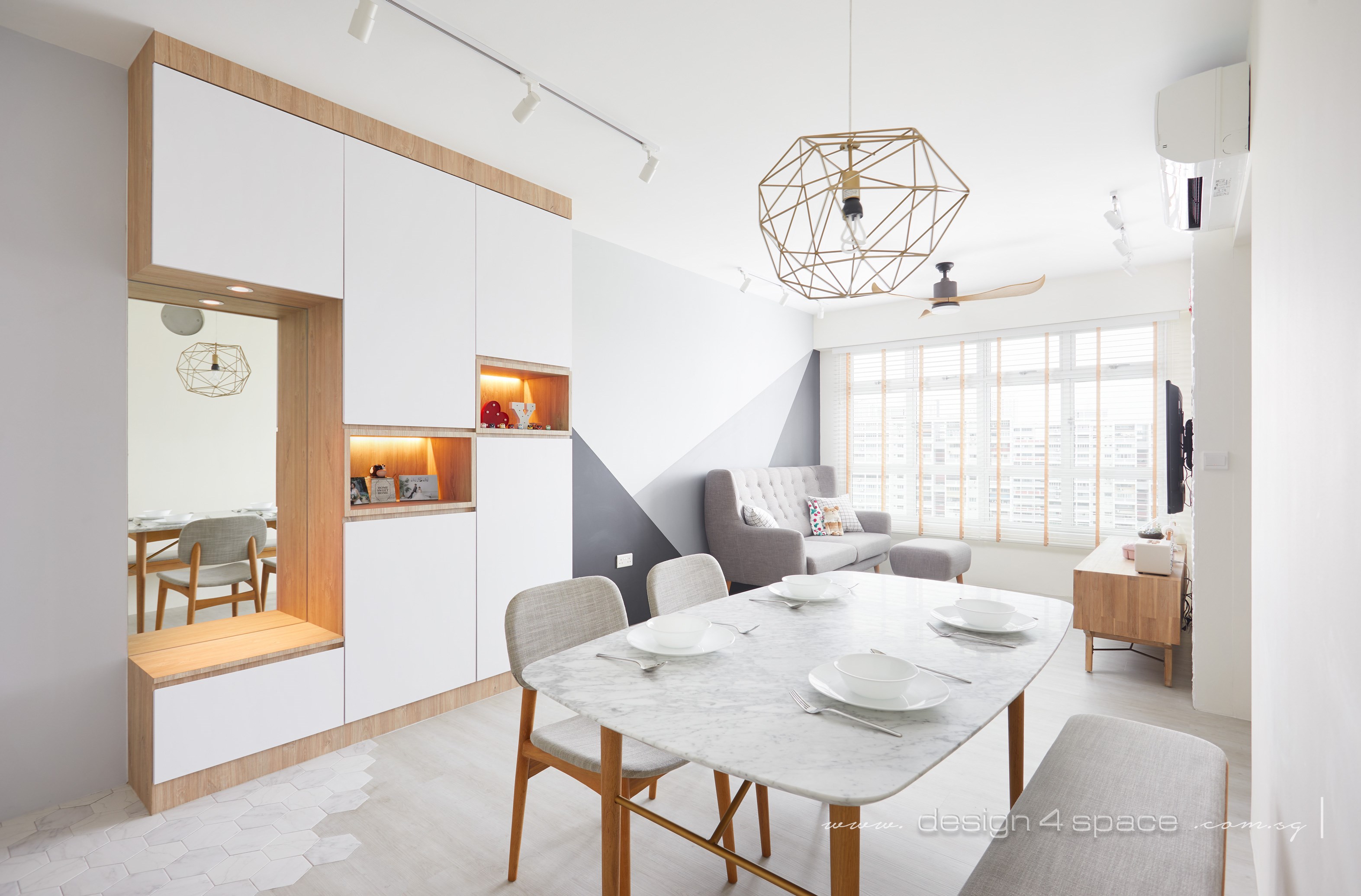Contemporary, Scandinavian Design - Dining Room - HDB 4 Room - Design by Design 4 Space Pte Ltd