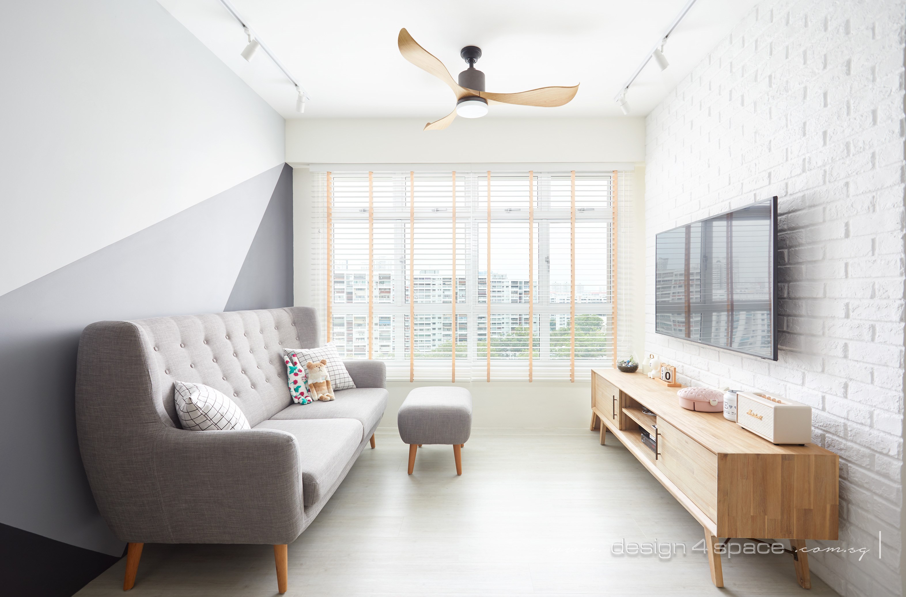 Contemporary, Scandinavian Design - Living Room - HDB 4 Room - Design by Design 4 Space Pte Ltd