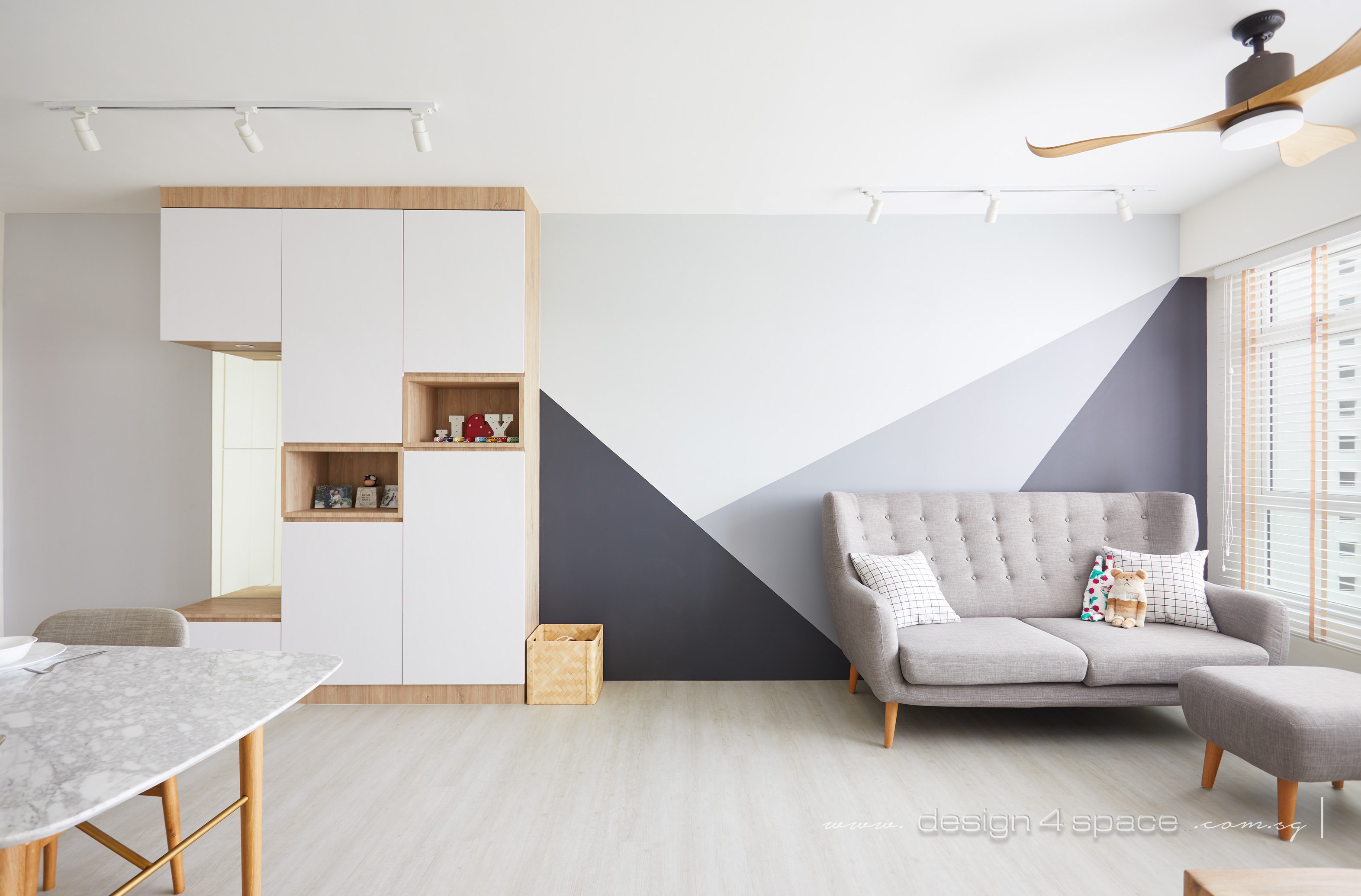 Contemporary, Scandinavian Design - Living Room - HDB 4 Room - Design by Design 4 Space Pte Ltd