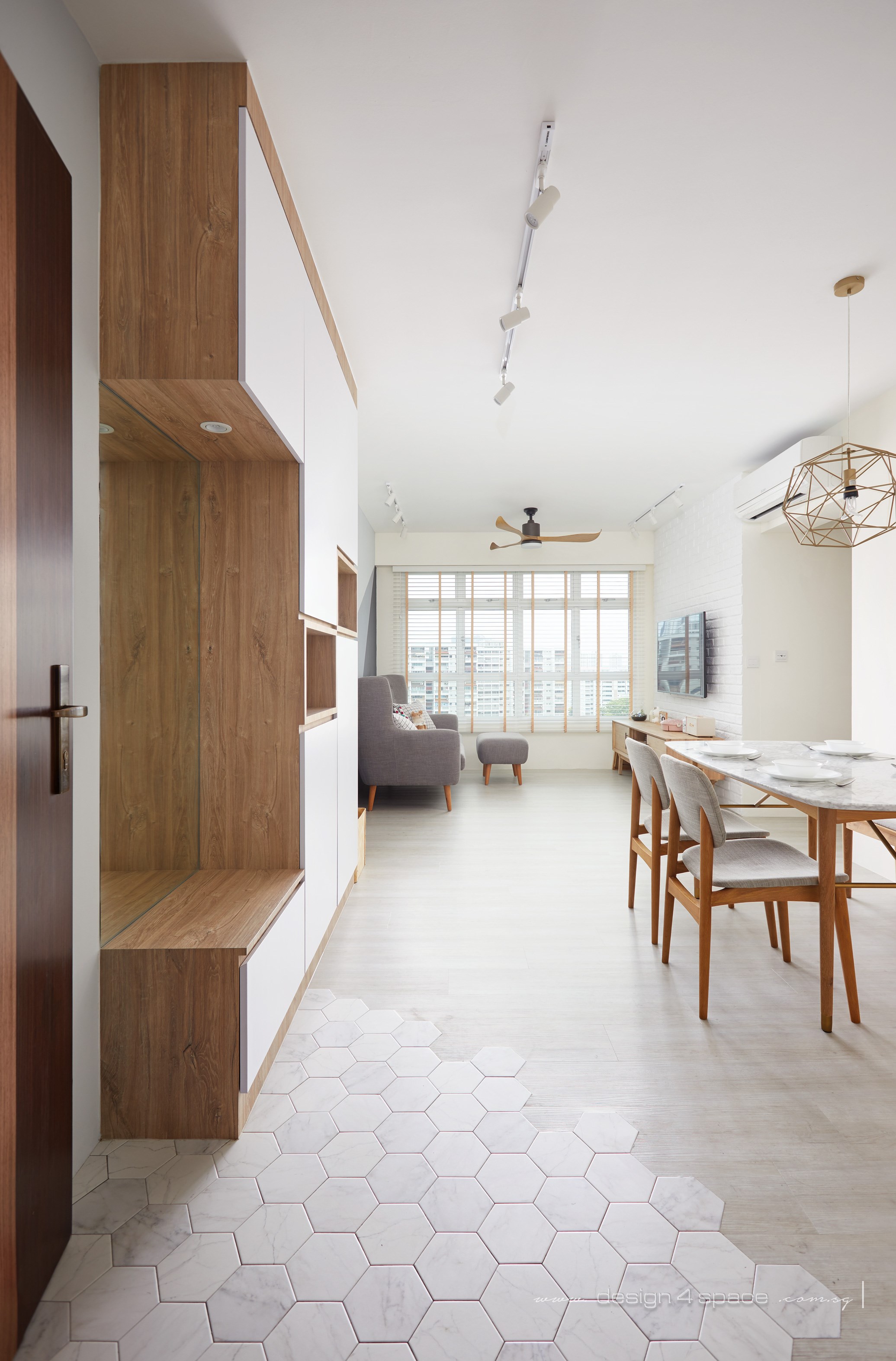 Contemporary, Scandinavian Design - Living Room - HDB 4 Room - Design by Design 4 Space Pte Ltd