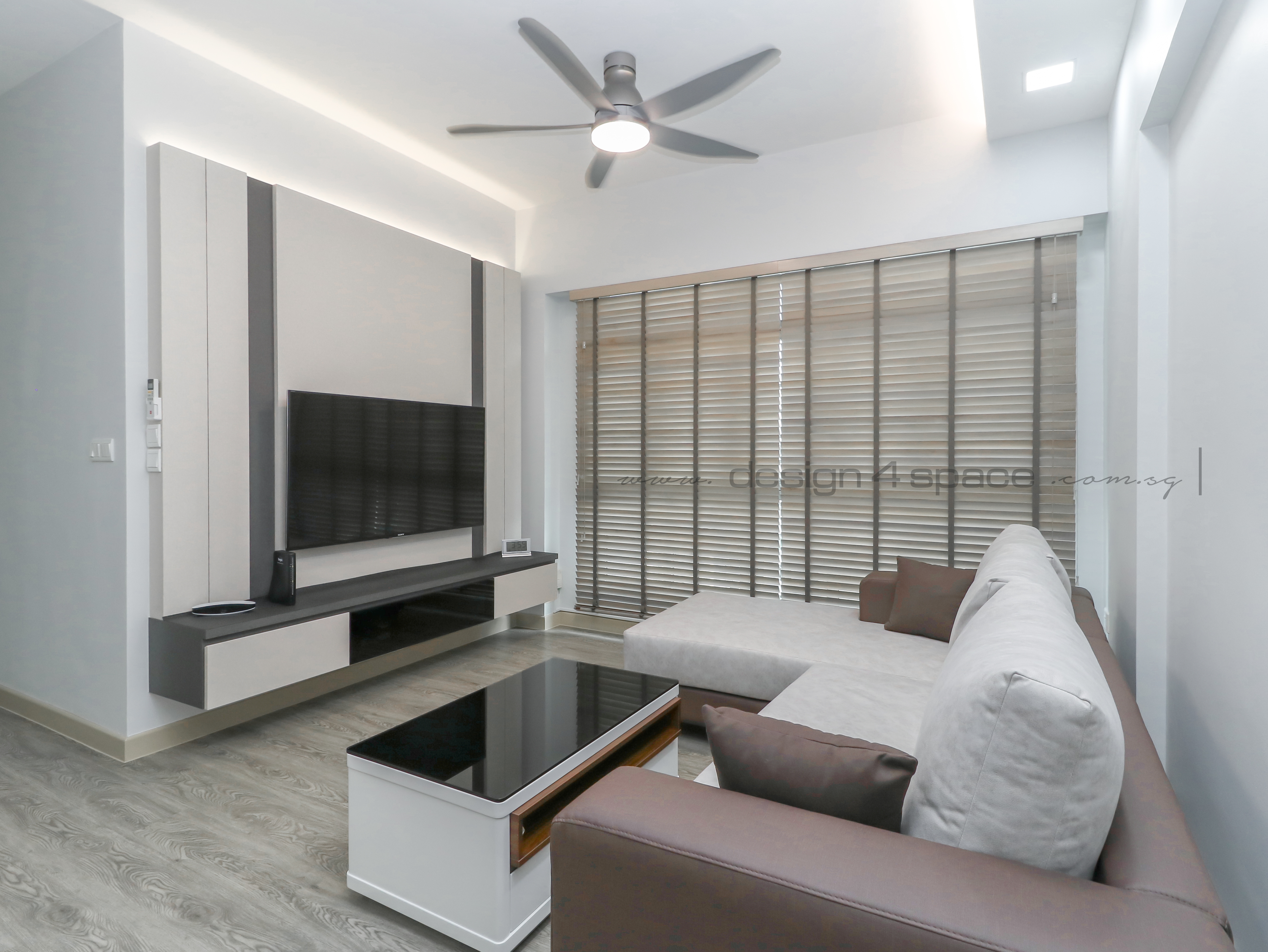 Contemporary Design - Living Room - HDB 4 Room - Design by Design 4 Space Pte Ltd