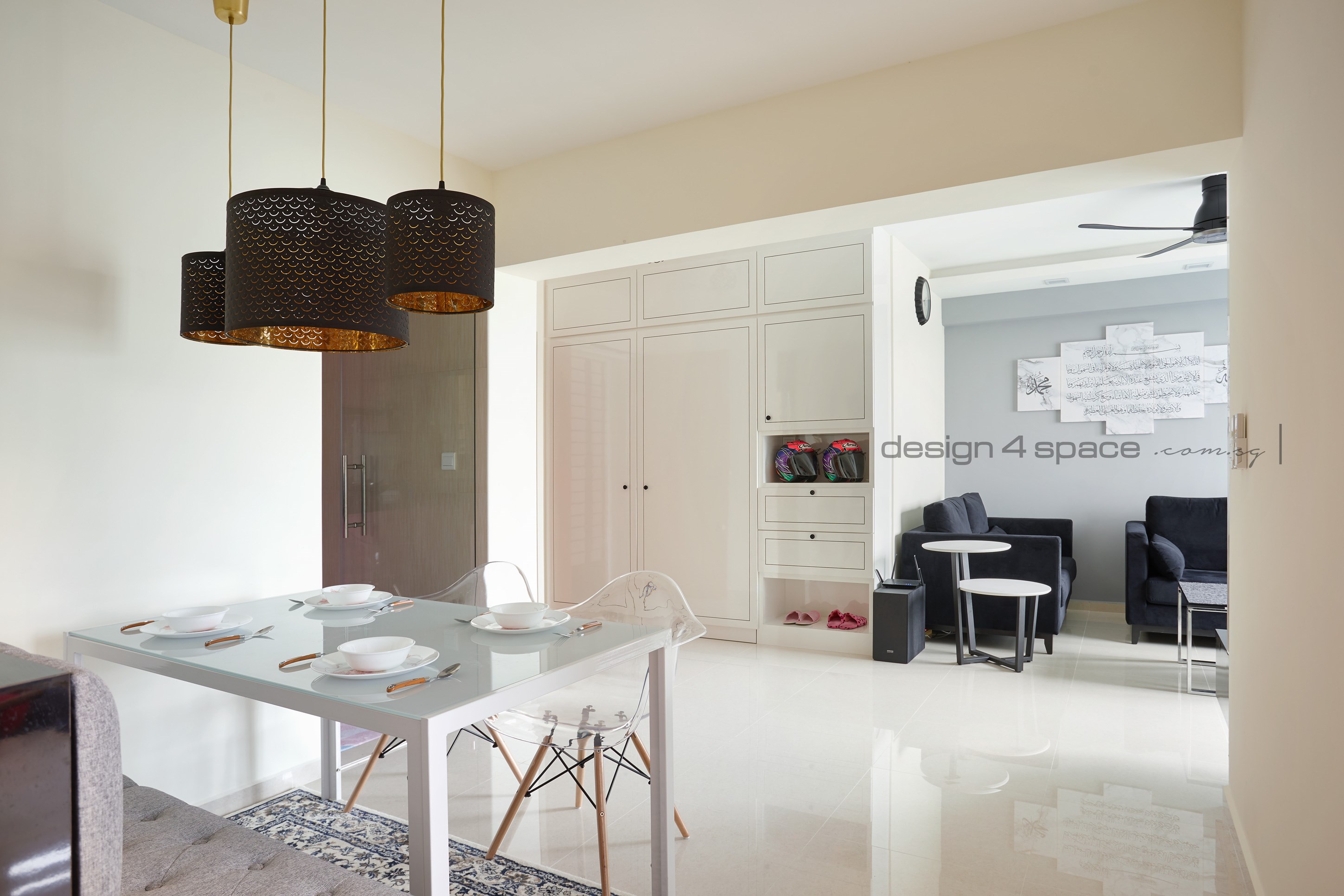 Minimalist, Victorian Design - Living Room - HDB 4 Room - Design by Design 4 Space Pte Ltd