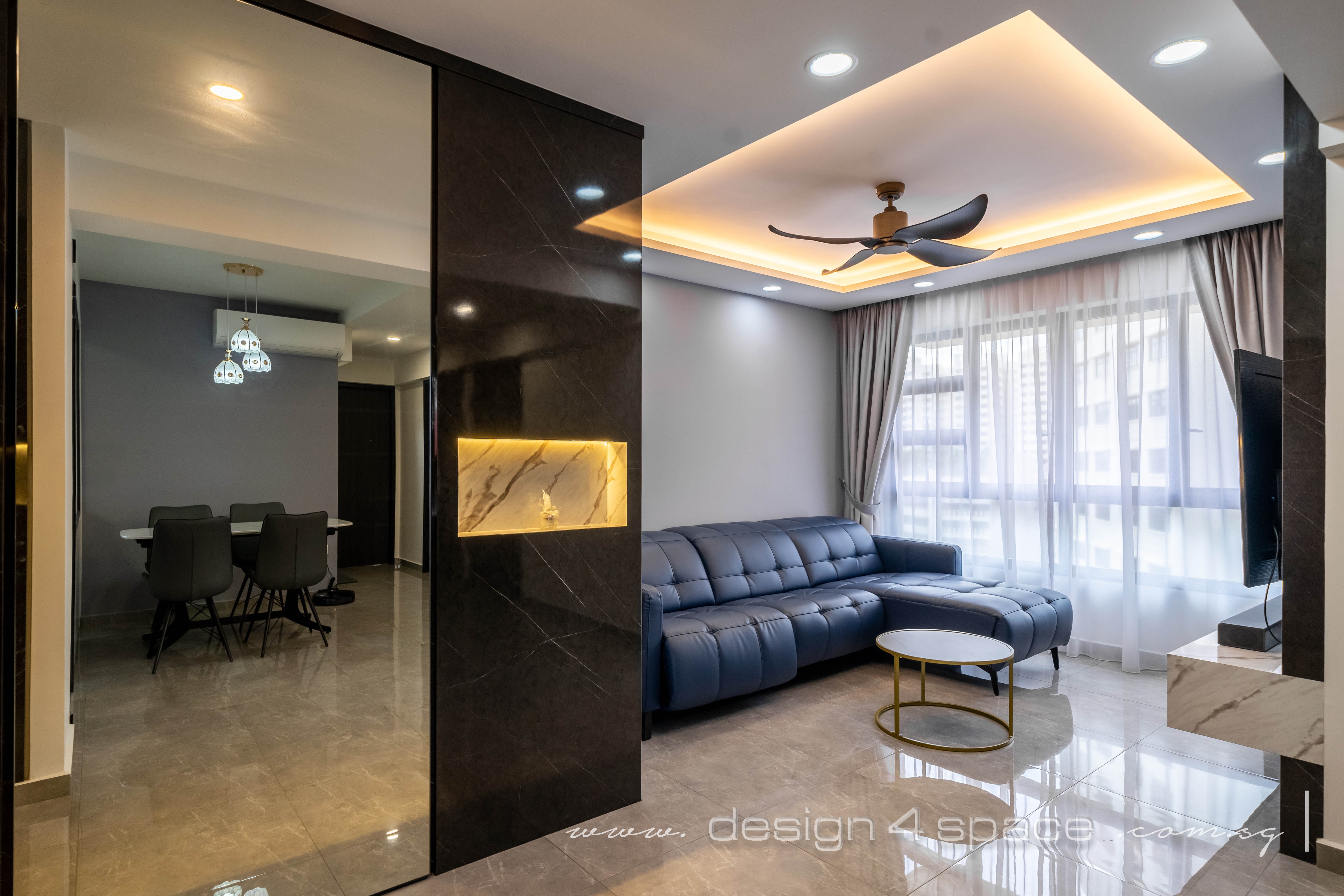 Contemporary, Modern Design - Living Room - HDB 4 Room - Design by Design 4 Space Pte Ltd