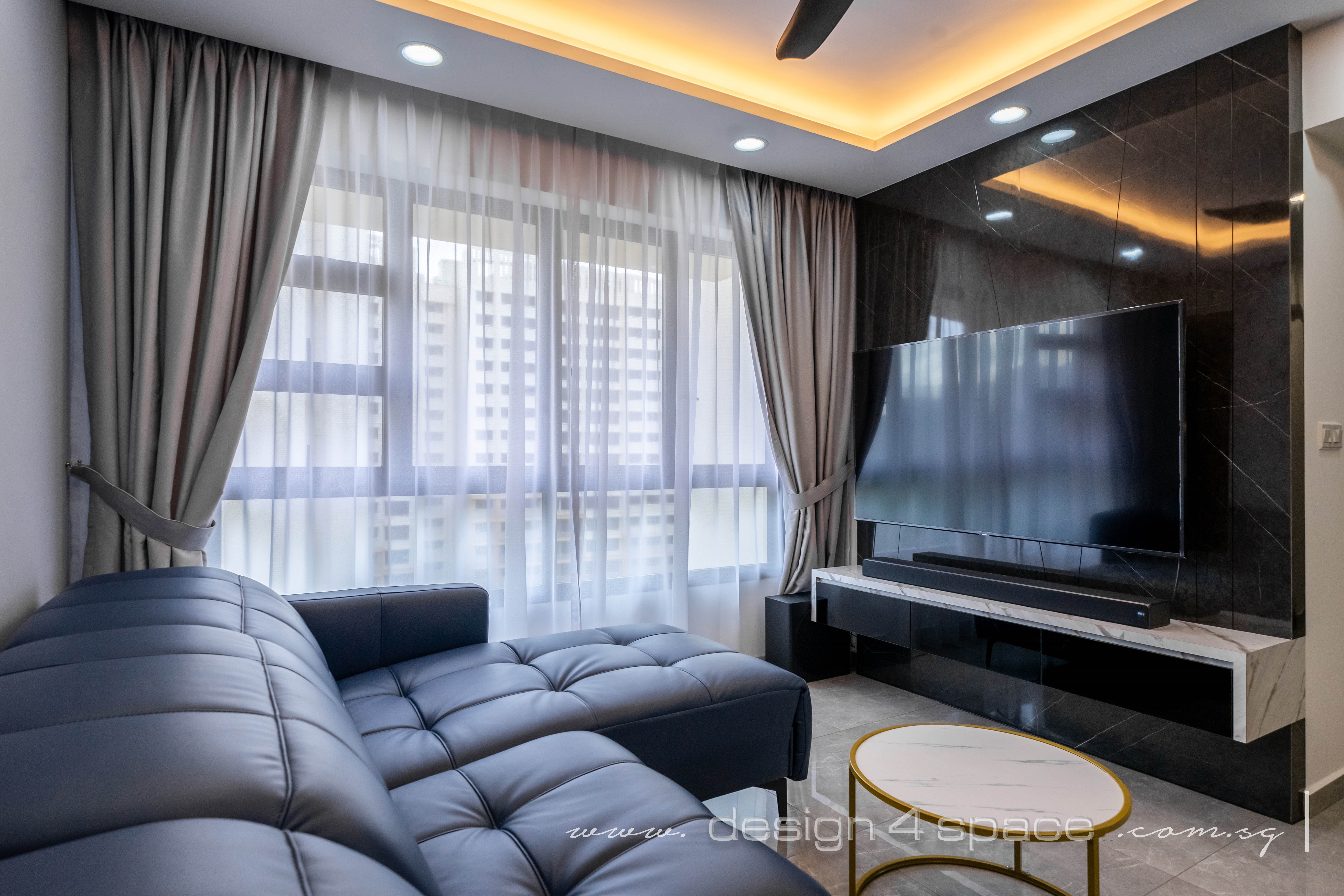 Contemporary, Modern Design - Living Room - HDB 4 Room - Design by Design 4 Space Pte Ltd