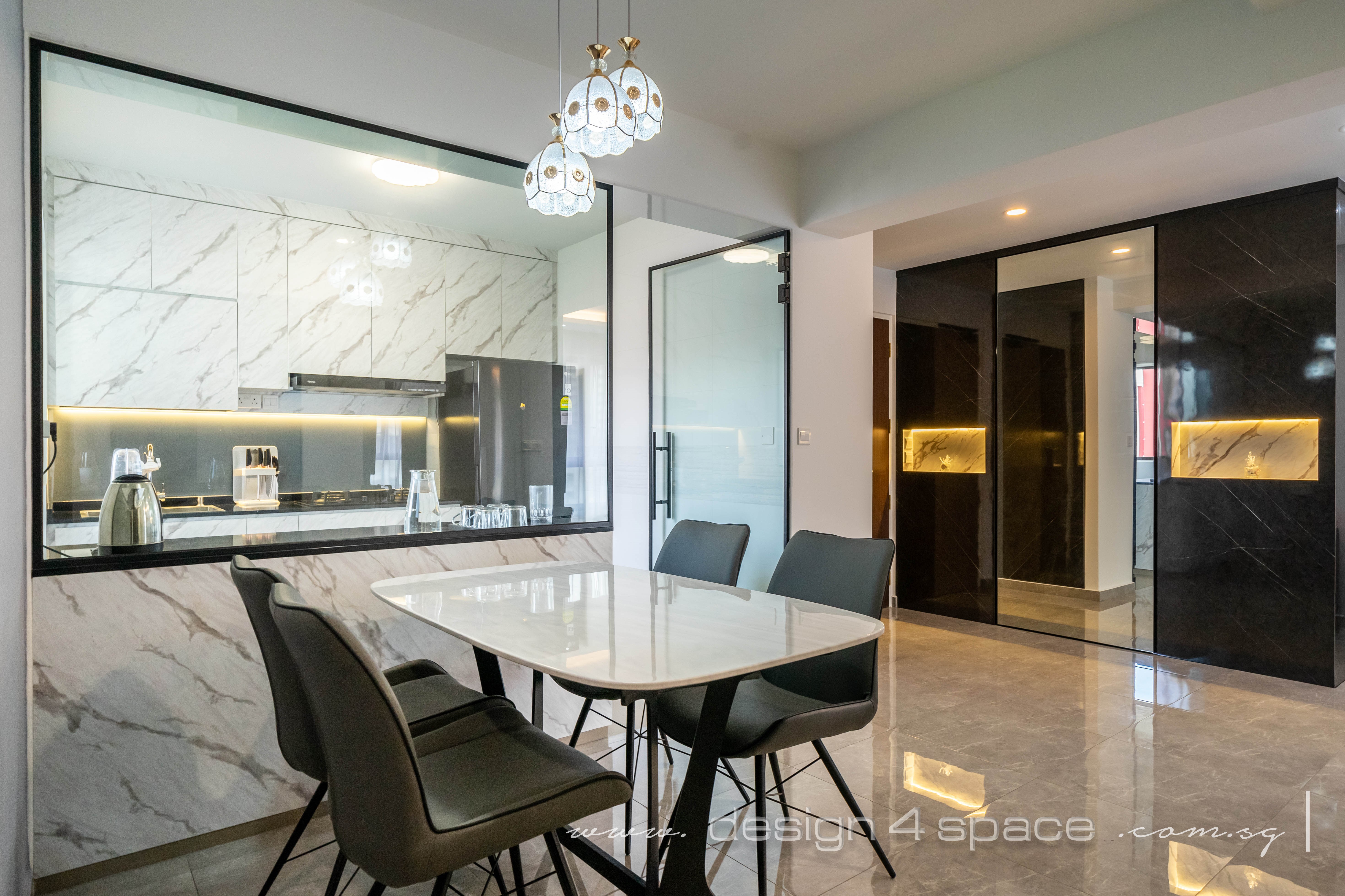 Contemporary, Modern Design - Dining Room - HDB 4 Room - Design by Design 4 Space Pte Ltd