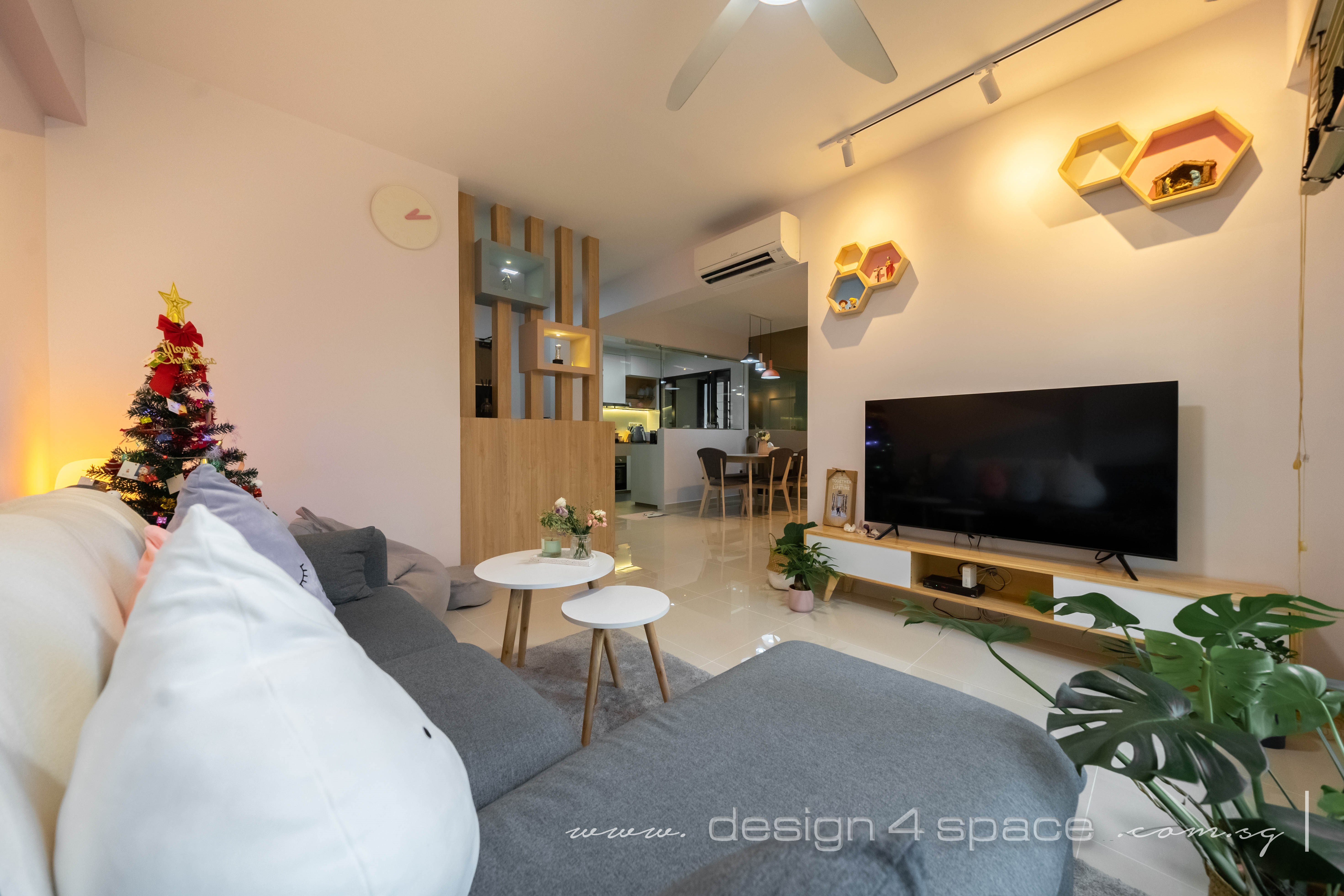 Contemporary, Modern Design - Living Room - HDB 4 Room - Design by Design 4 Space Pte Ltd