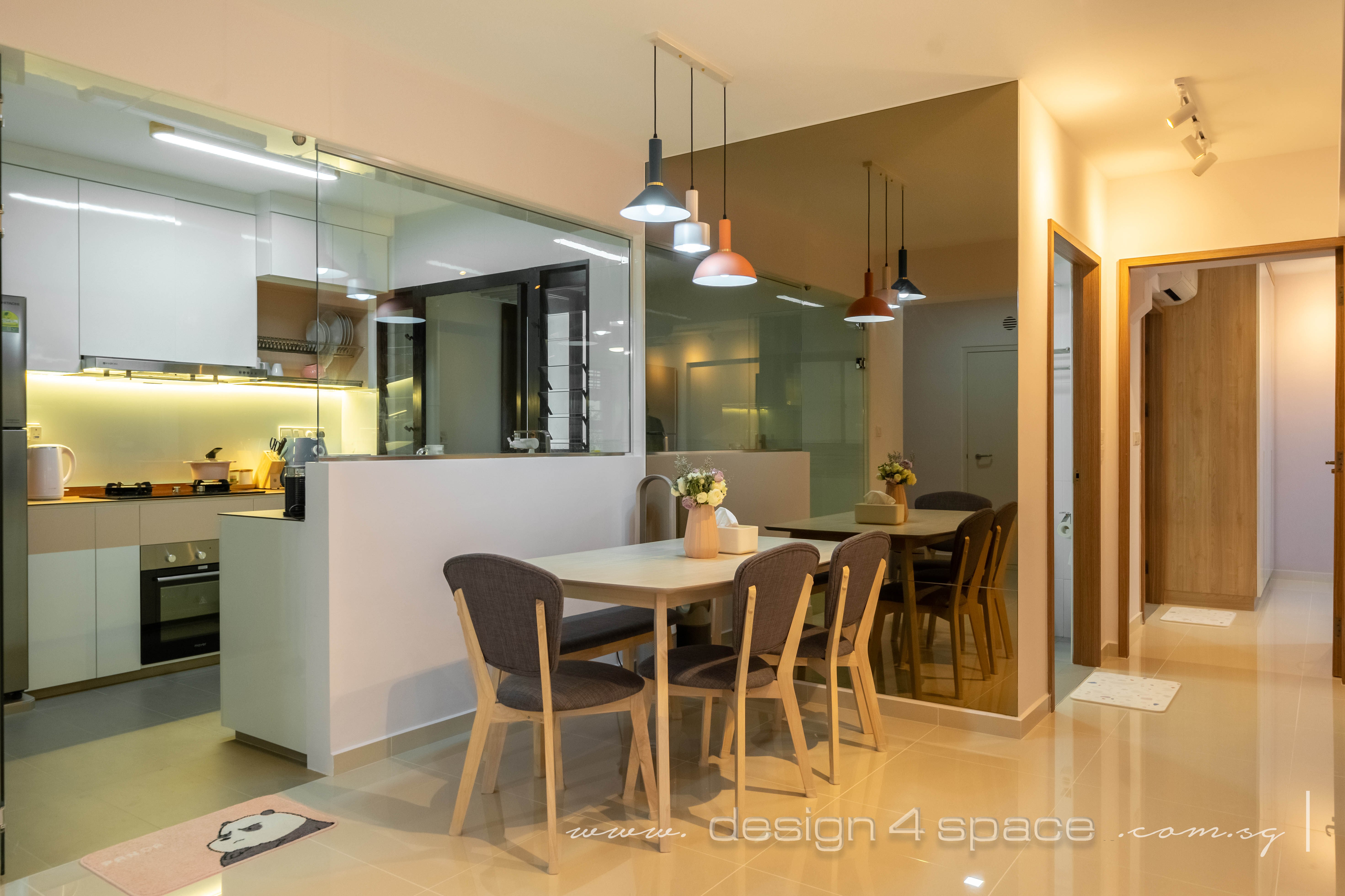 Contemporary, Modern Design - Dining Room - HDB 4 Room - Design by Design 4 Space Pte Ltd