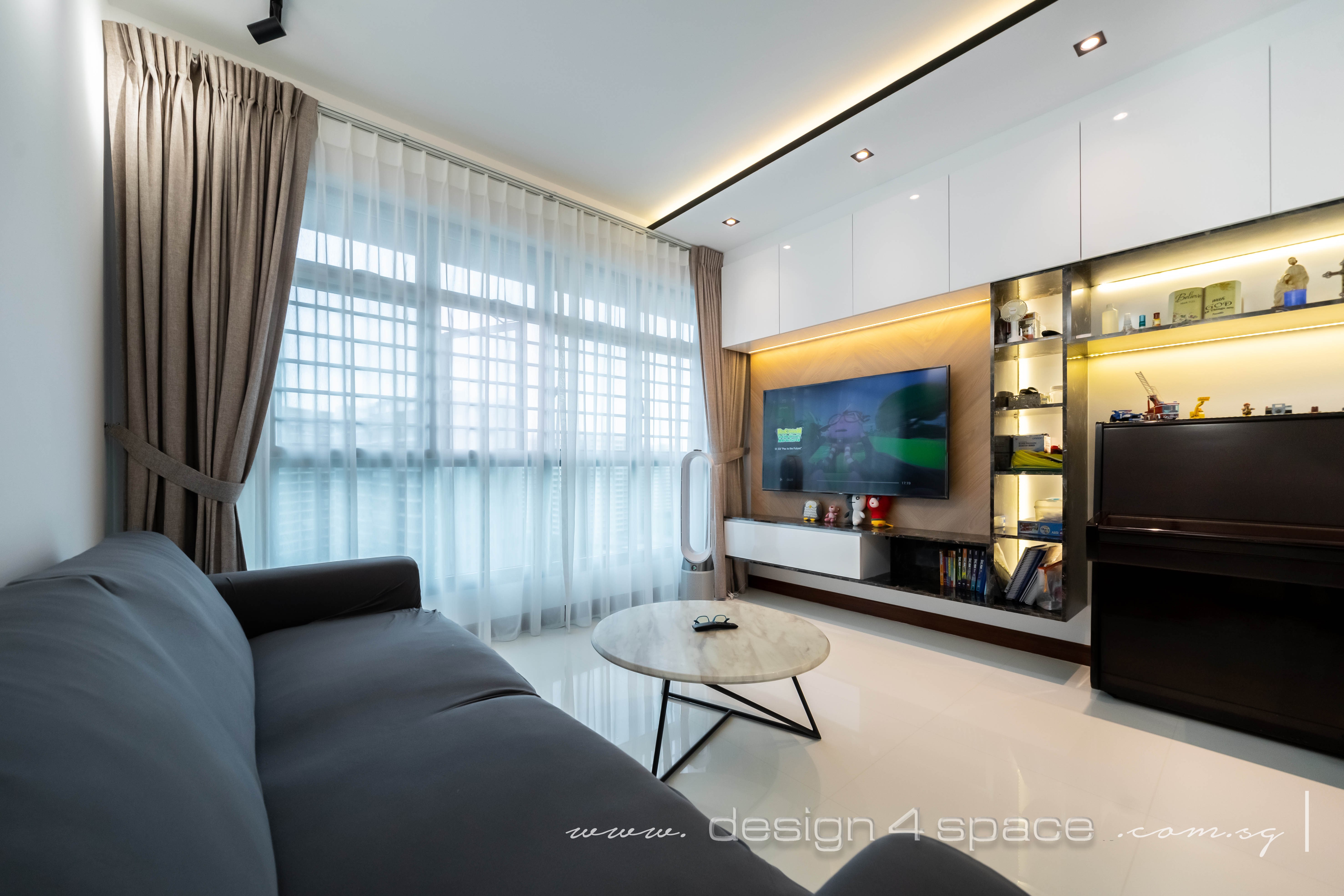 Contemporary Design - Living Room - HDB 4 Room - Design by Design 4 Space Pte Ltd