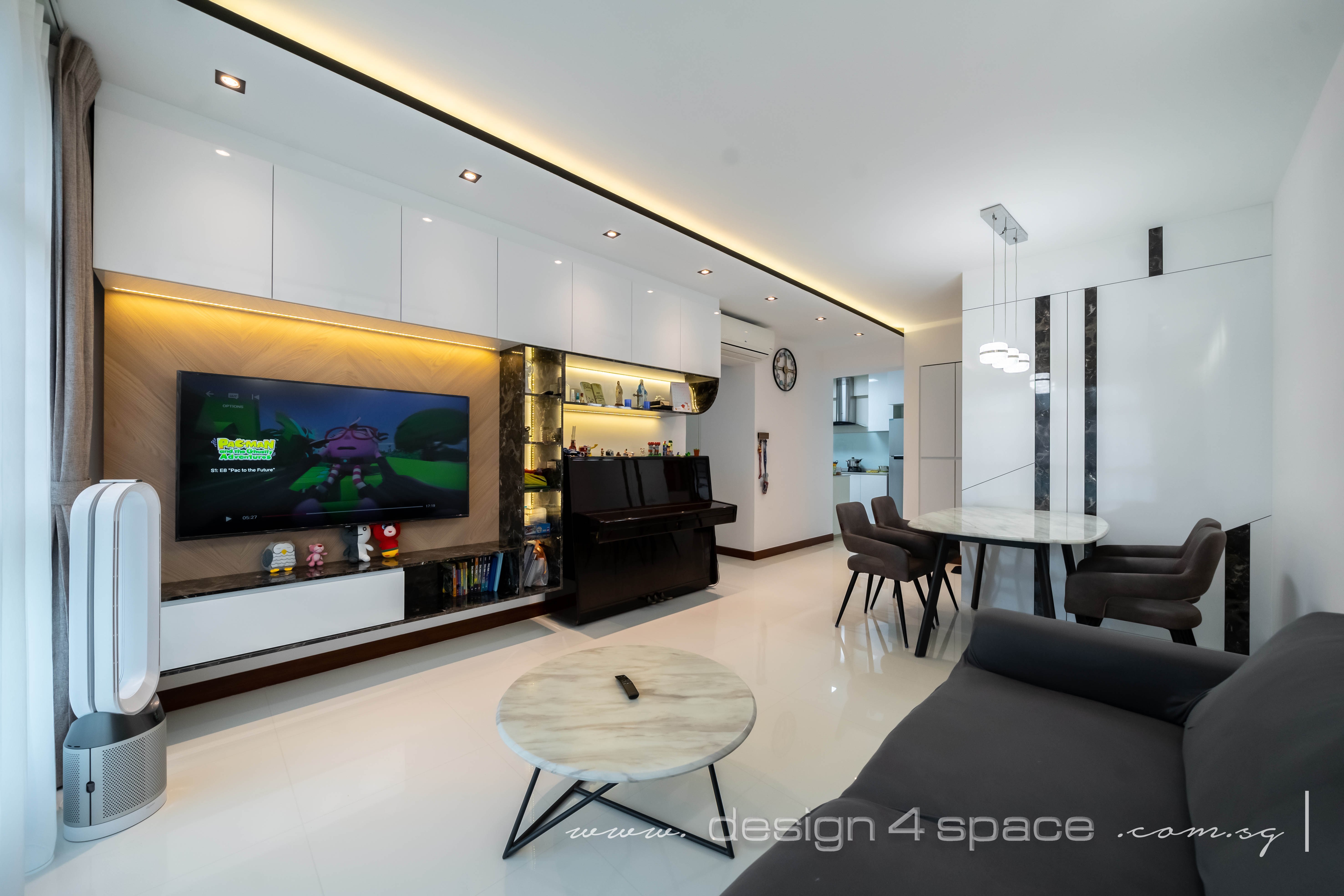 Contemporary Design - Living Room - HDB 4 Room - Design by Design 4 Space Pte Ltd