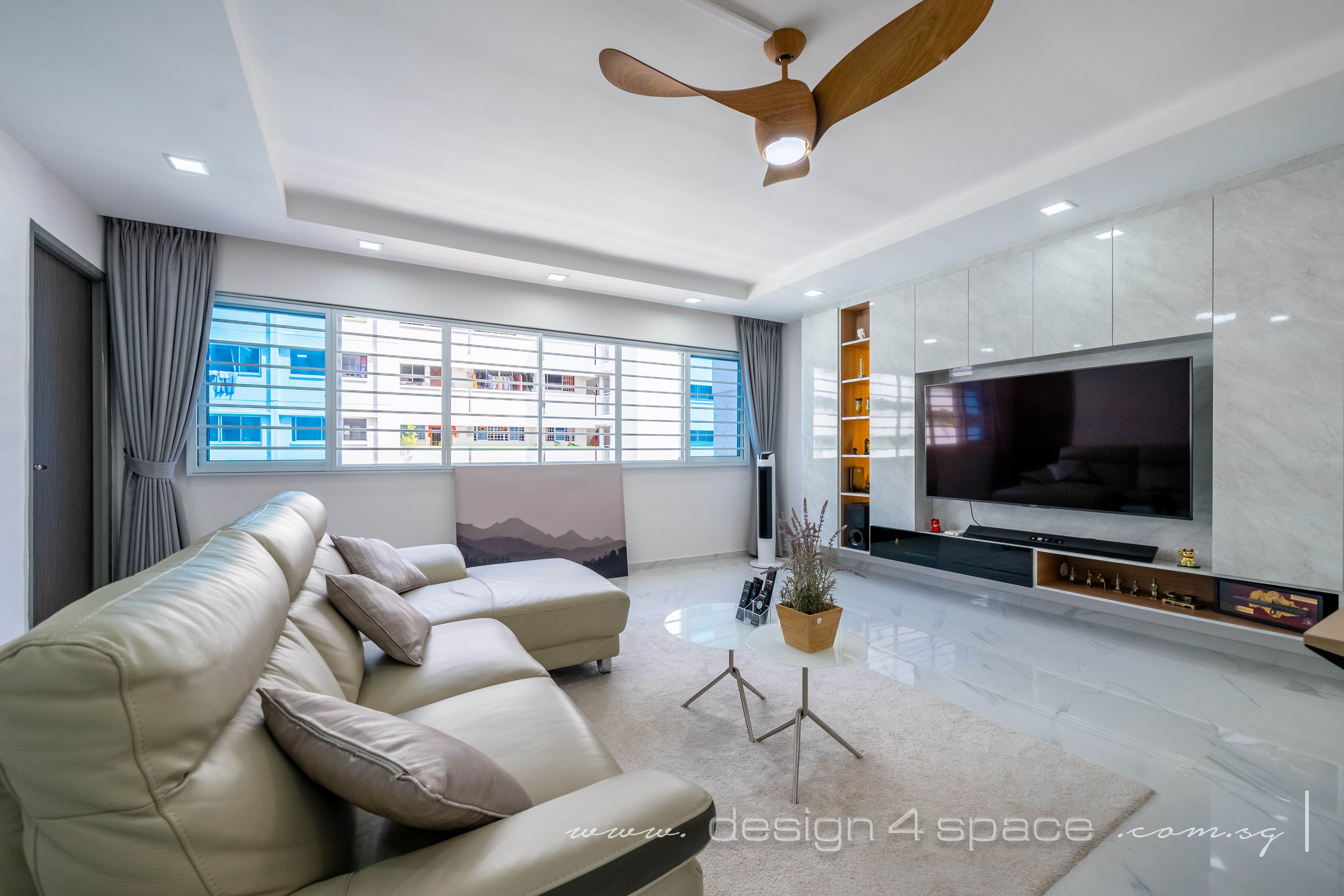 Contemporary, Modern Design - Living Room - HDB 4 Room - Design by Design 4 Space Pte Ltd