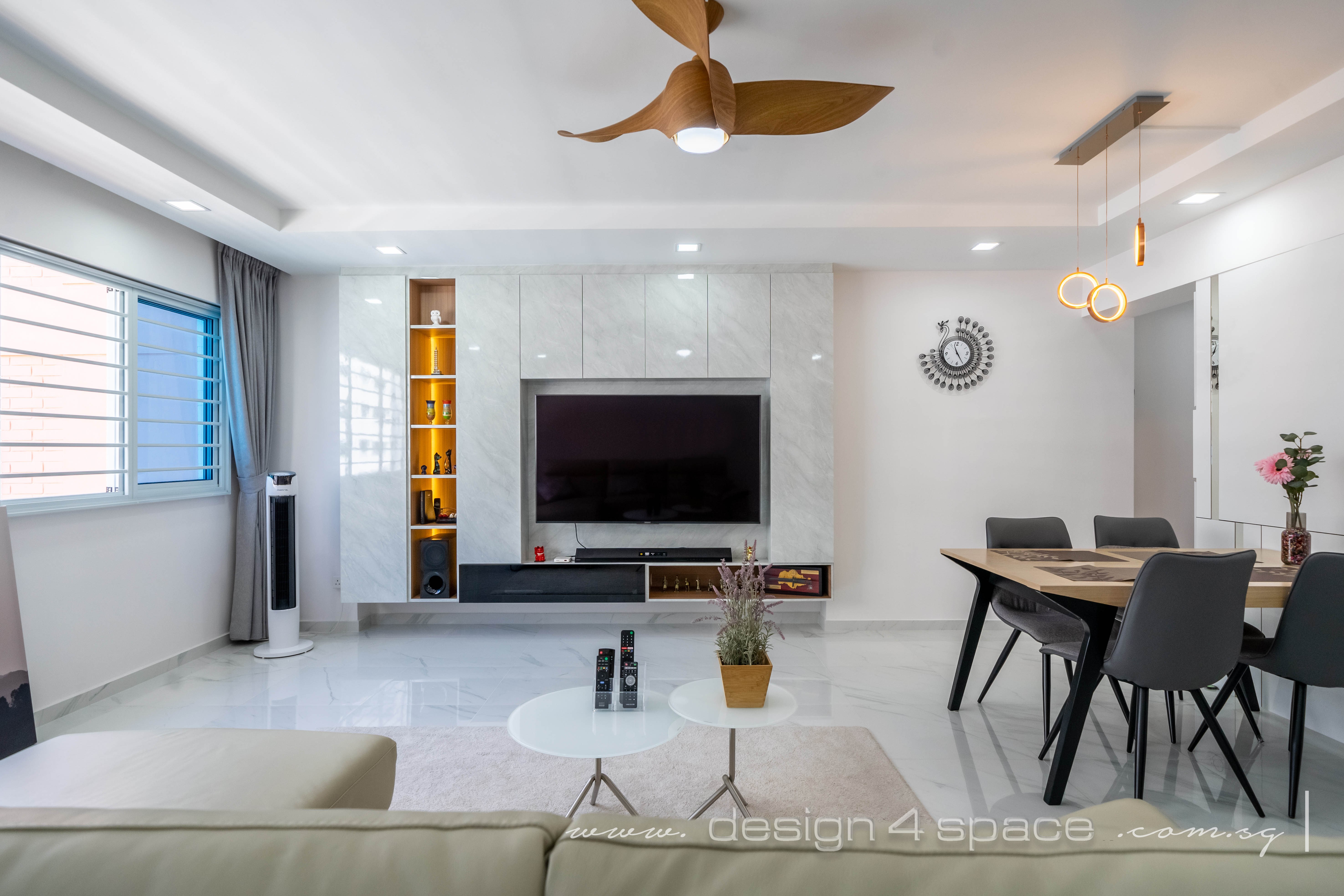 Contemporary, Modern Design - Living Room - HDB 4 Room - Design by Design 4 Space Pte Ltd