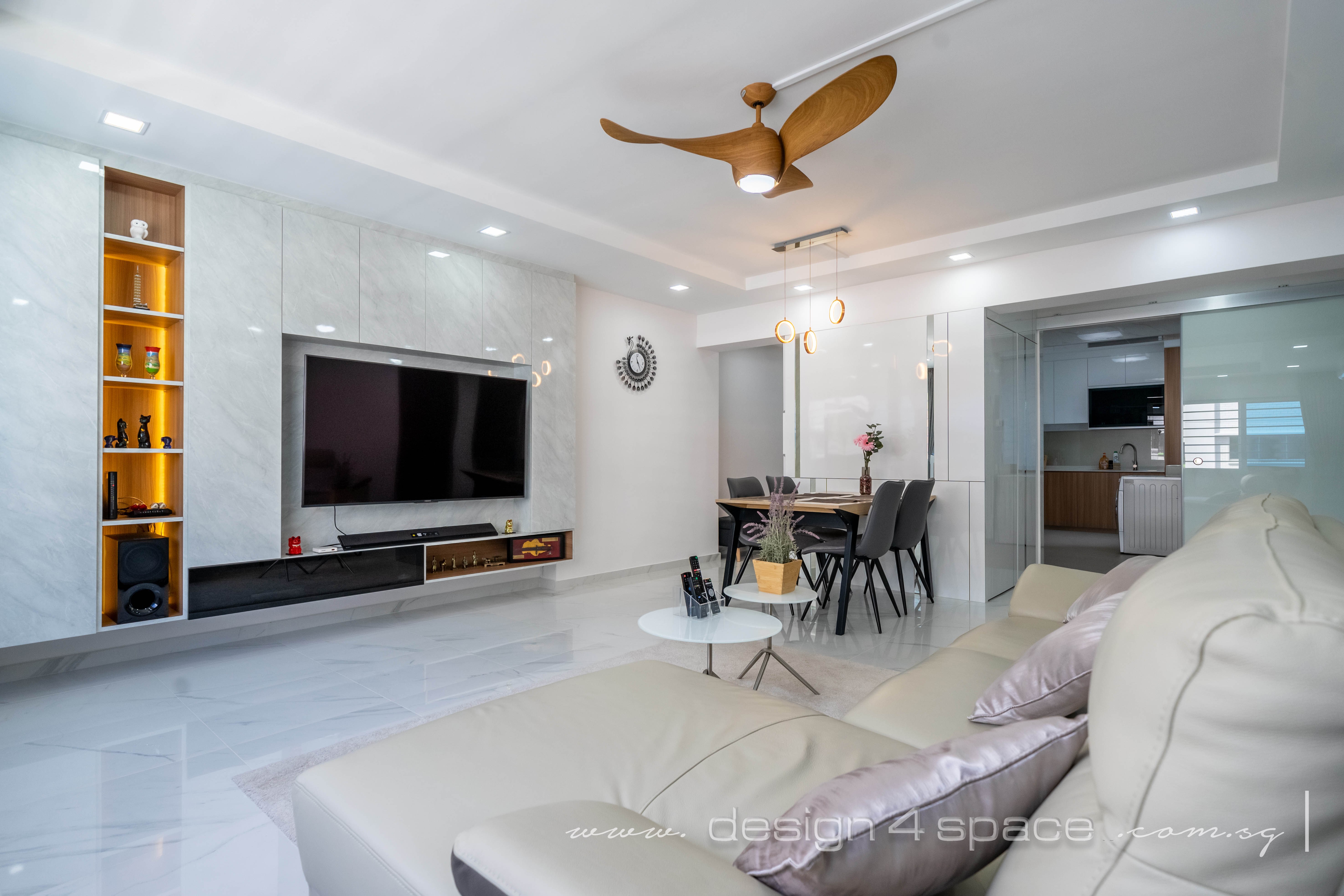 Contemporary, Modern Design - Living Room - HDB 4 Room - Design by Design 4 Space Pte Ltd