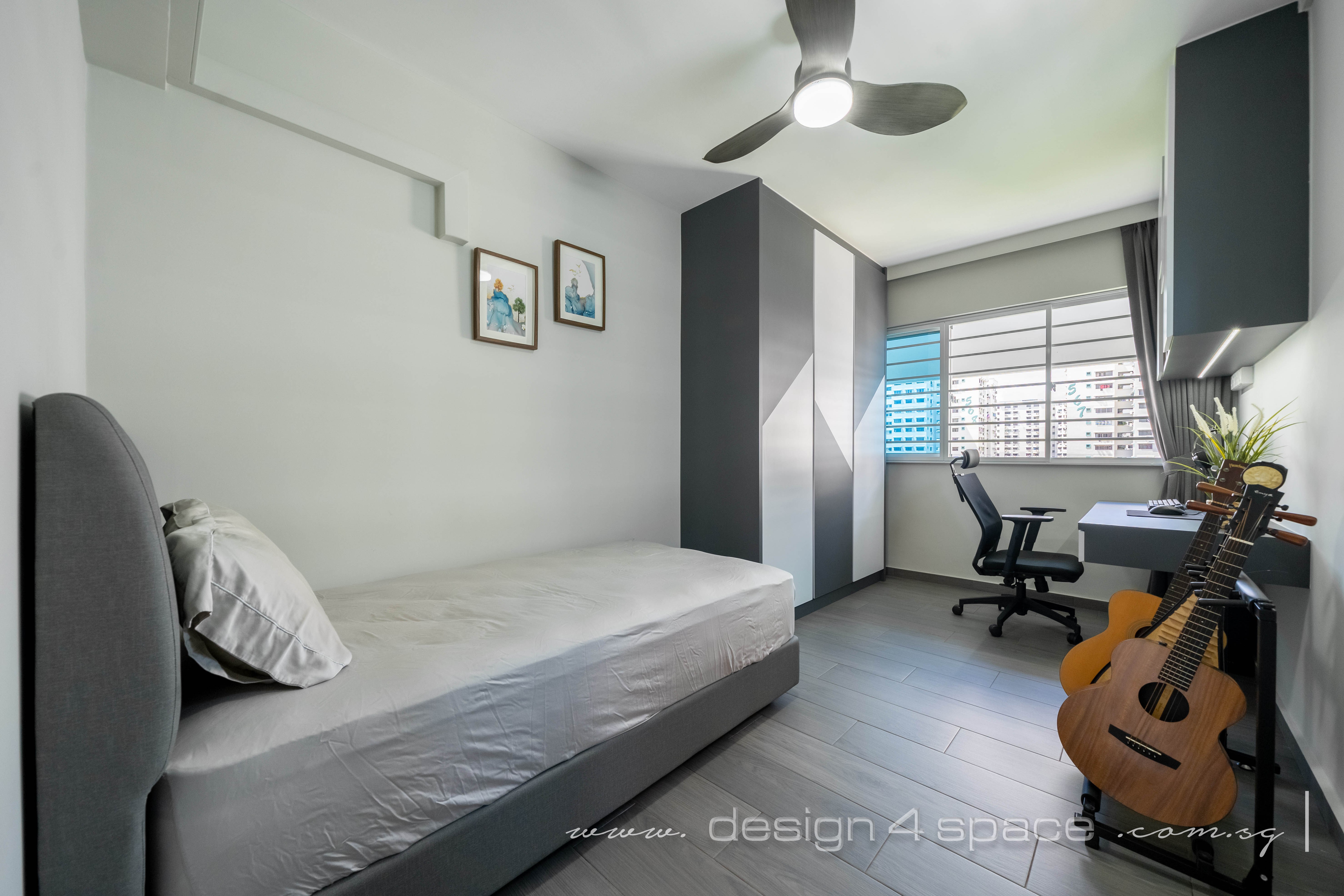 Contemporary, Modern Design - Bedroom - HDB 4 Room - Design by Design 4 Space Pte Ltd