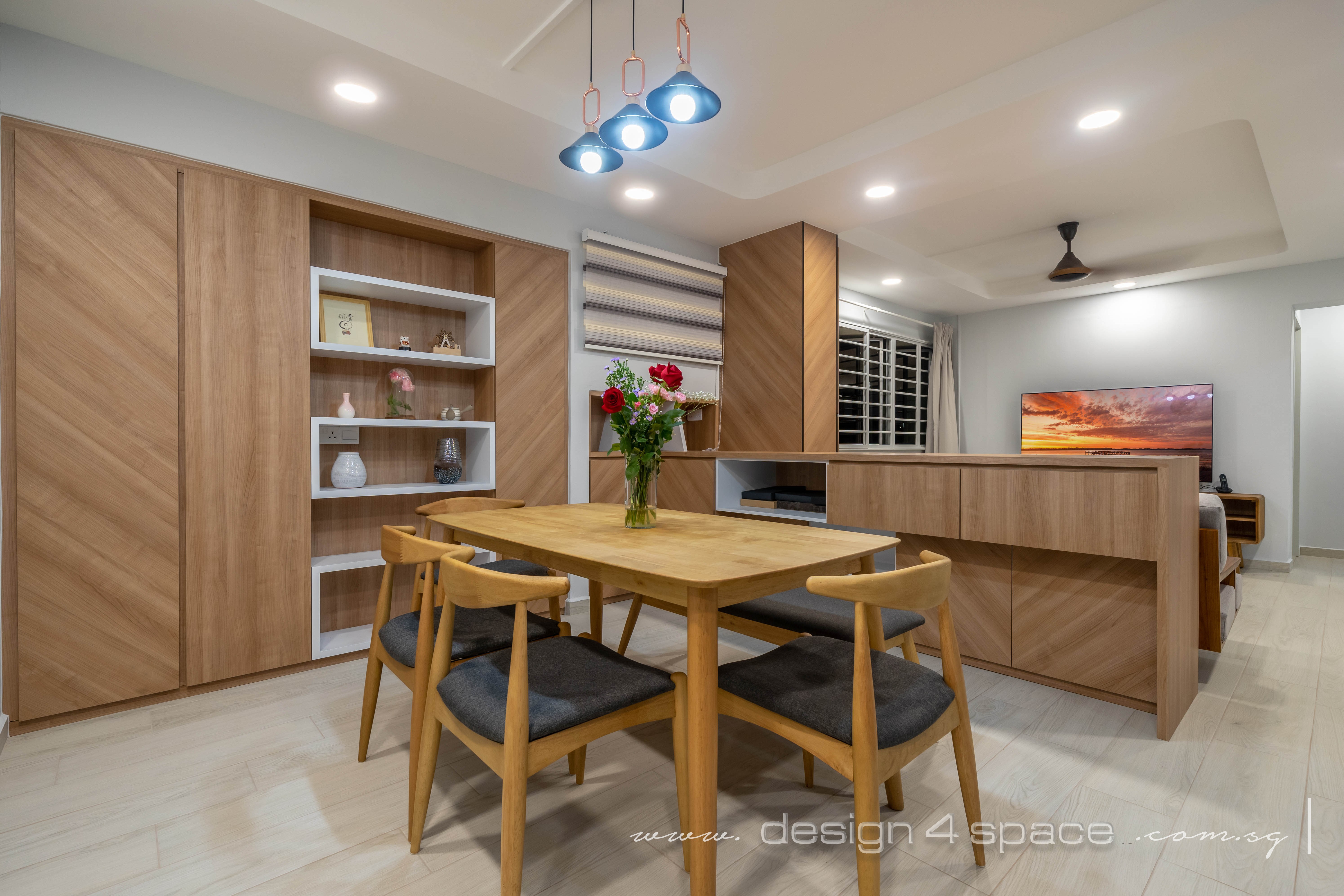 Scandinavian Design - Dining Room - HDB 4 Room - Design by Design 4 Space Pte Ltd