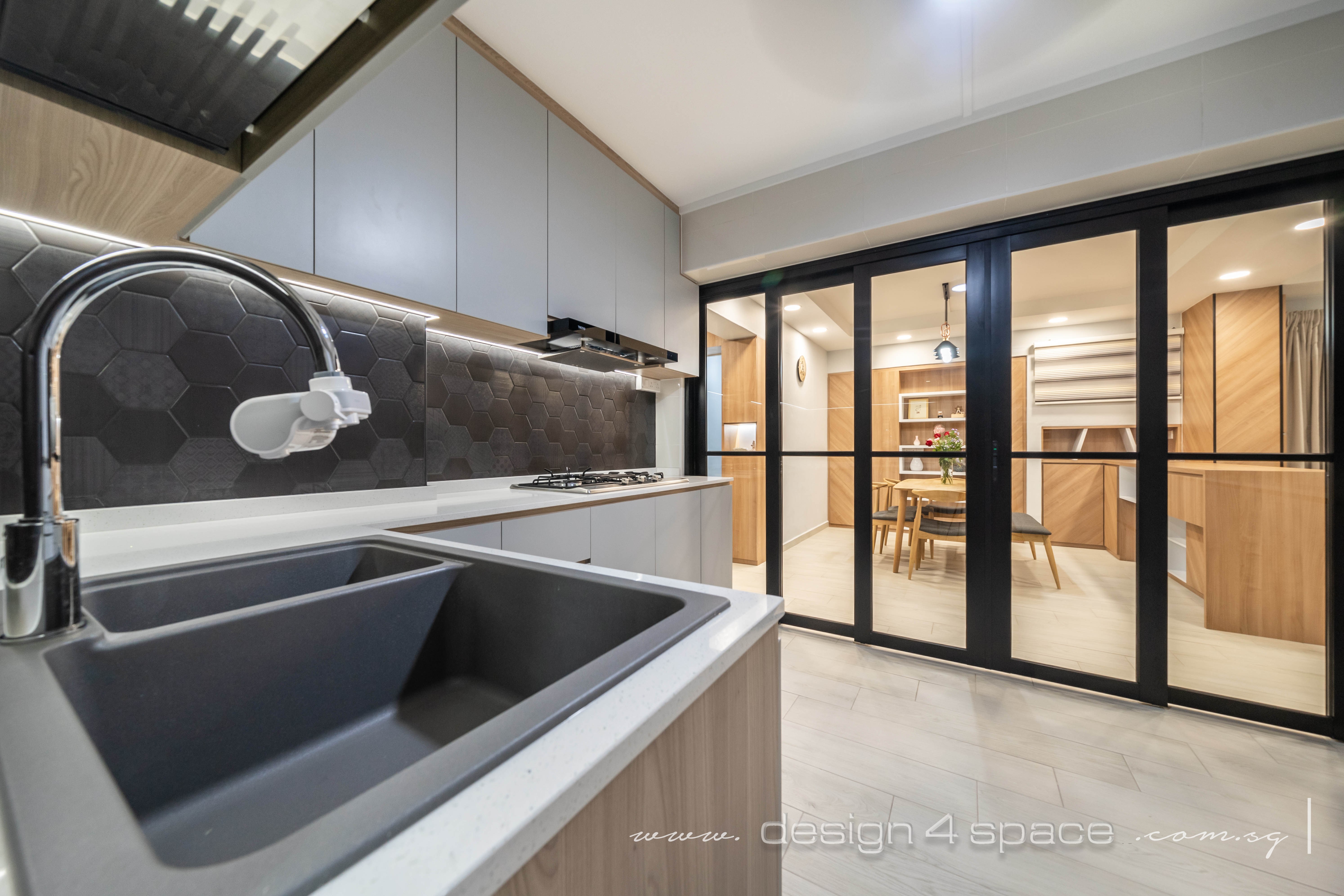 Scandinavian Design - Kitchen - HDB 4 Room - Design by Design 4 Space Pte Ltd