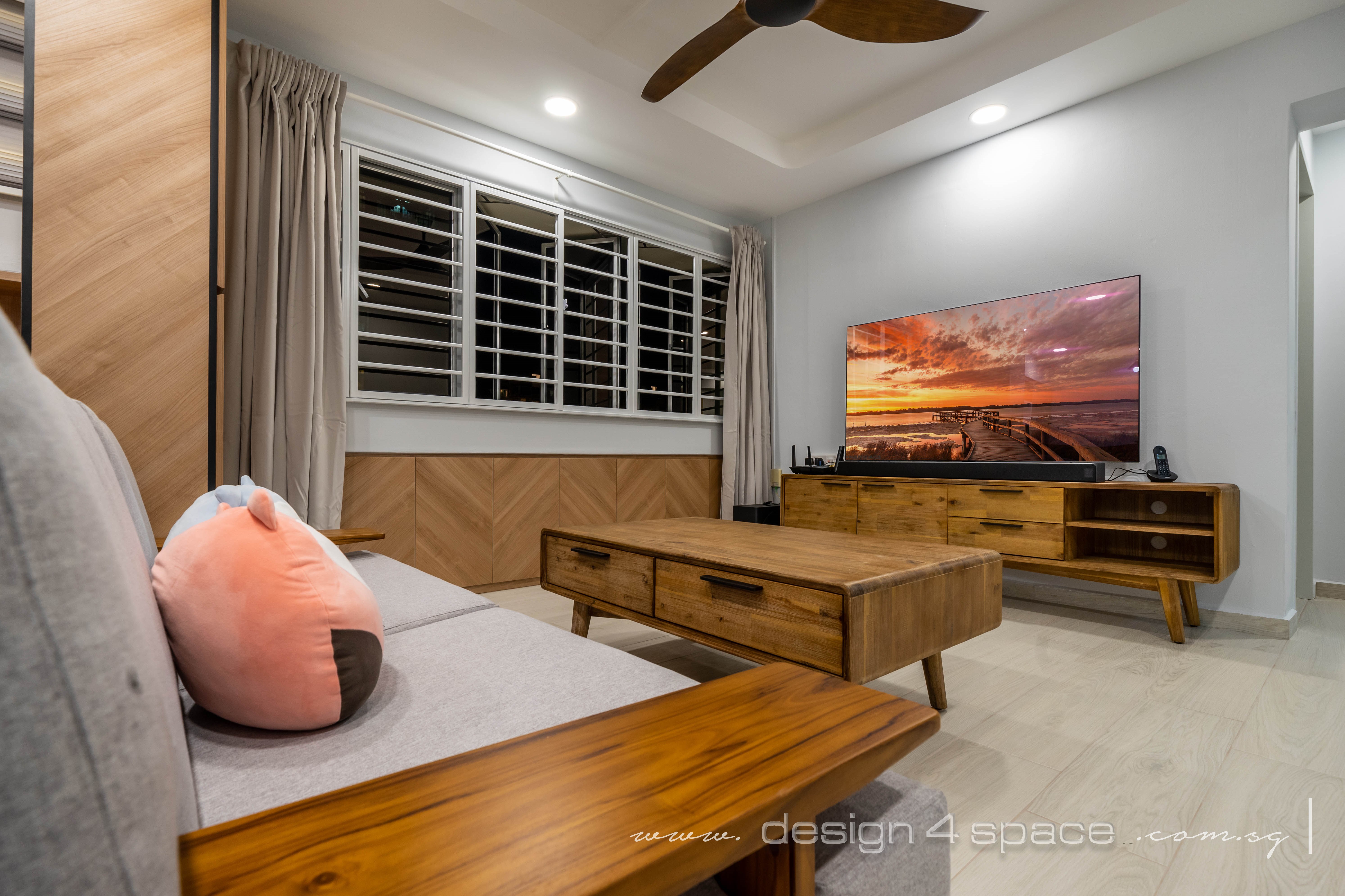 Scandinavian Design - Living Room - HDB 4 Room - Design by Design 4 Space Pte Ltd