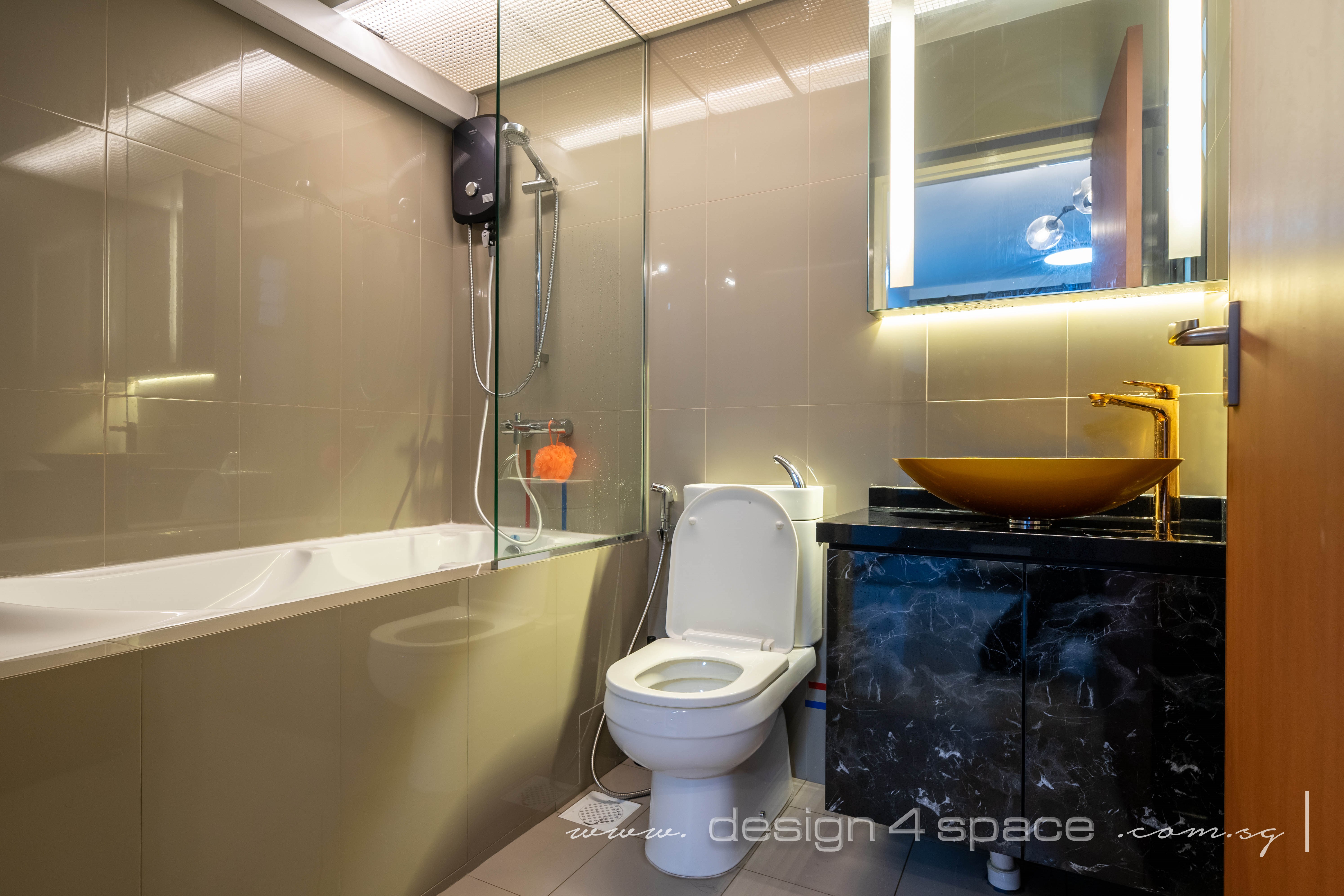 Modern Design - Bathroom - HDB 4 Room - Design by Design 4 Space Pte Ltd