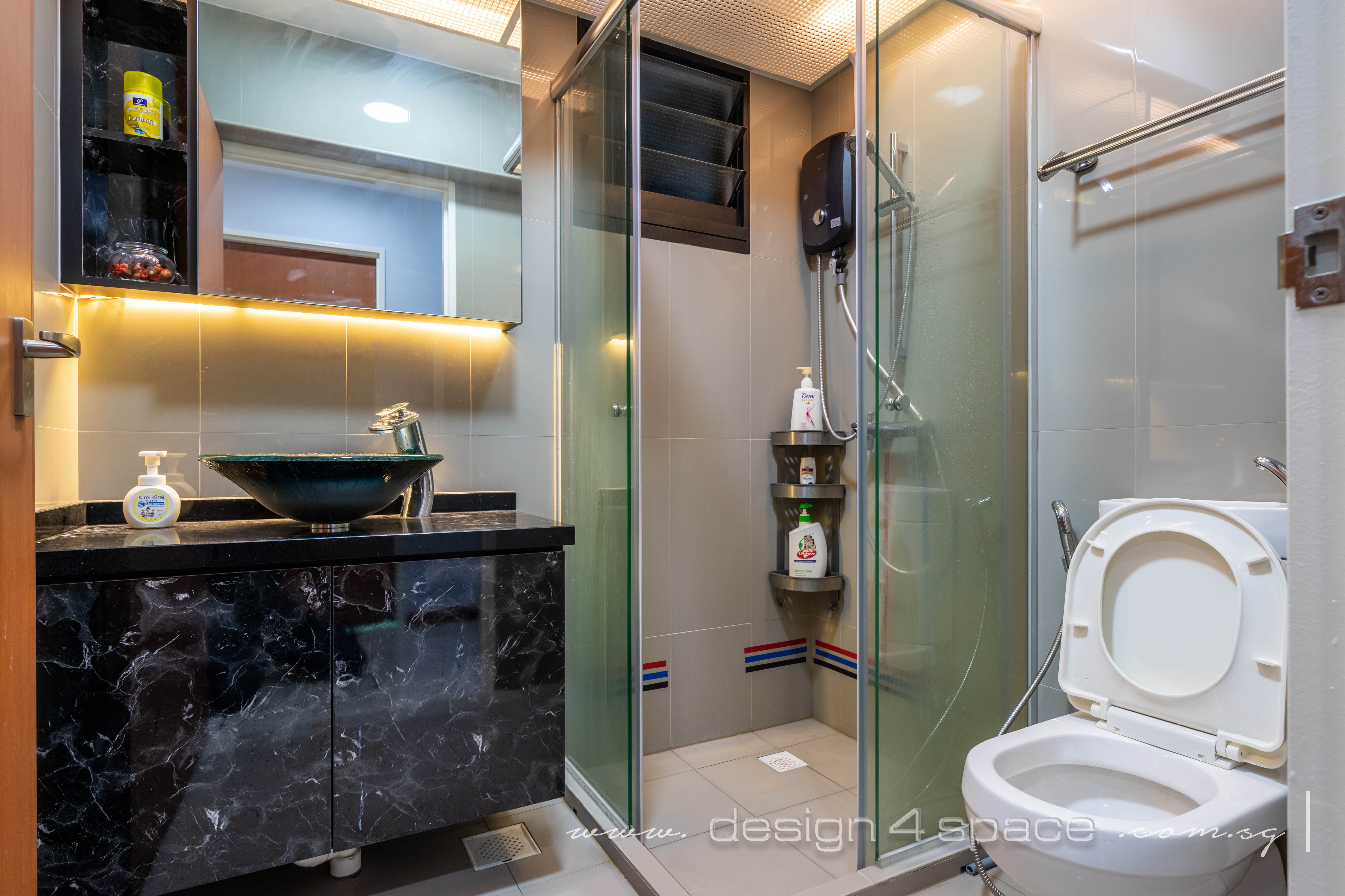 Modern Design - Bathroom - HDB 4 Room - Design by Design 4 Space Pte Ltd