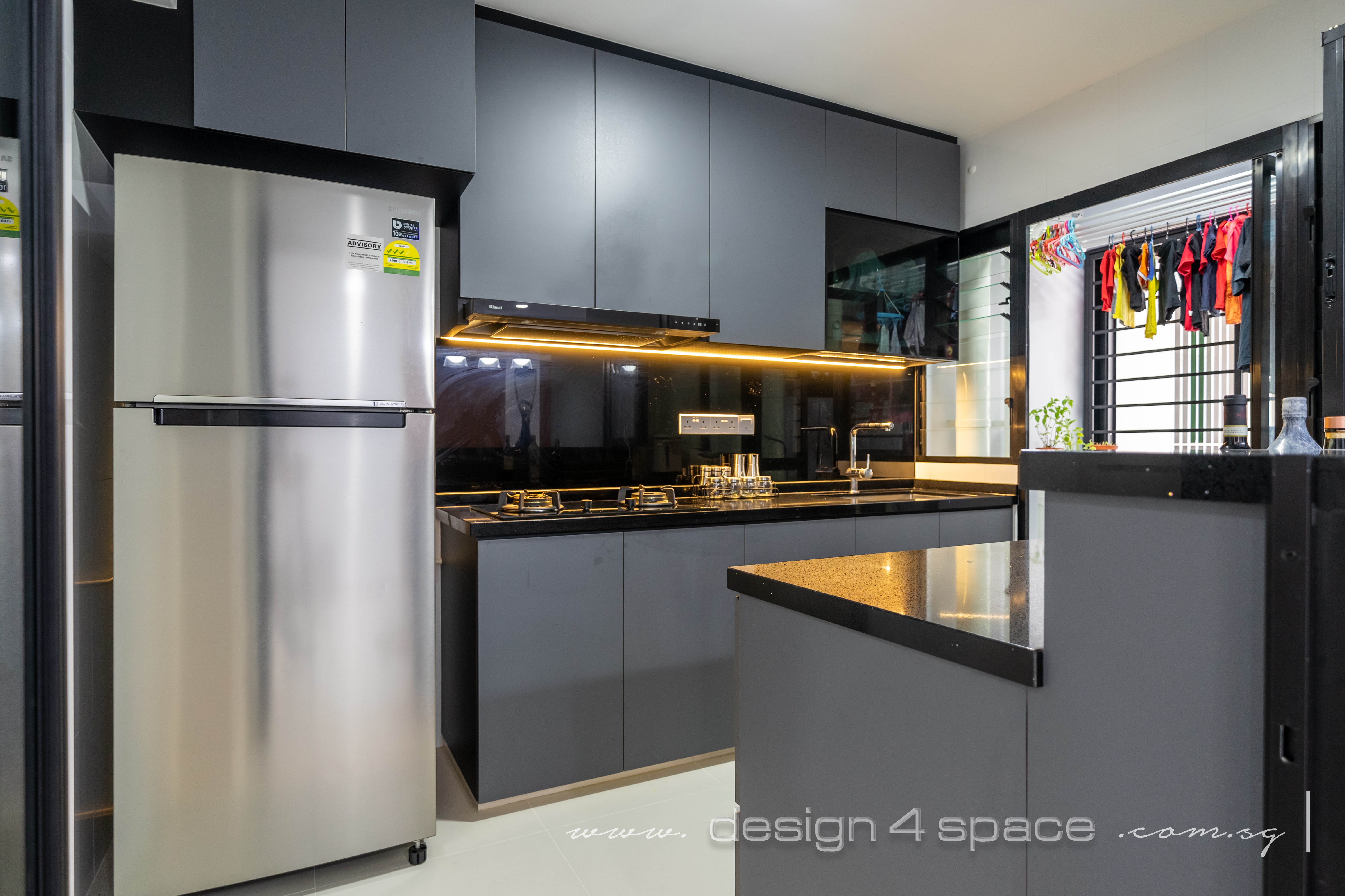 Modern Design - Kitchen - HDB 4 Room - Design by Design 4 Space Pte Ltd