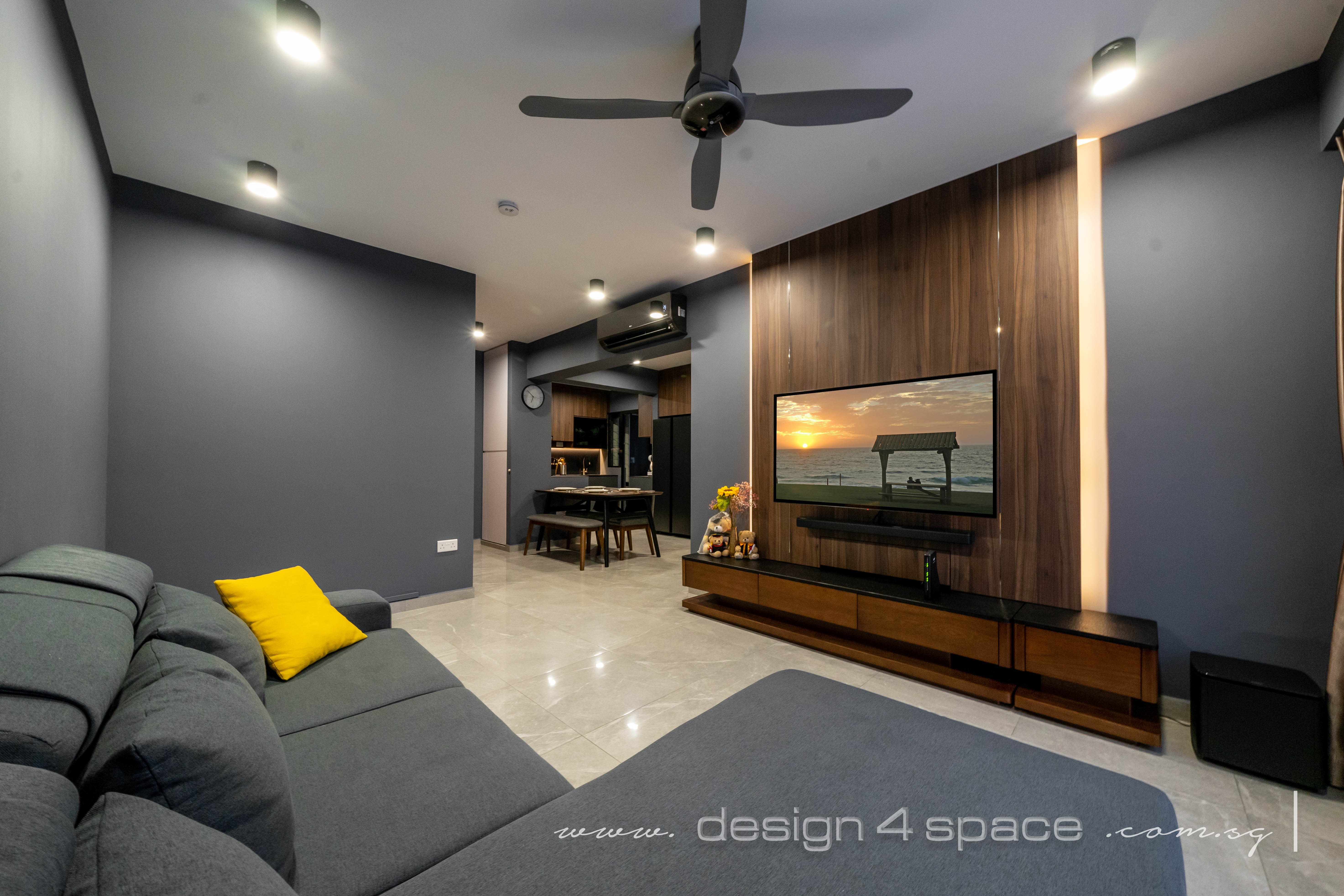 Contemporary, Modern Design - Living Room - HDB 4 Room - Design by Design 4 Space Pte Ltd