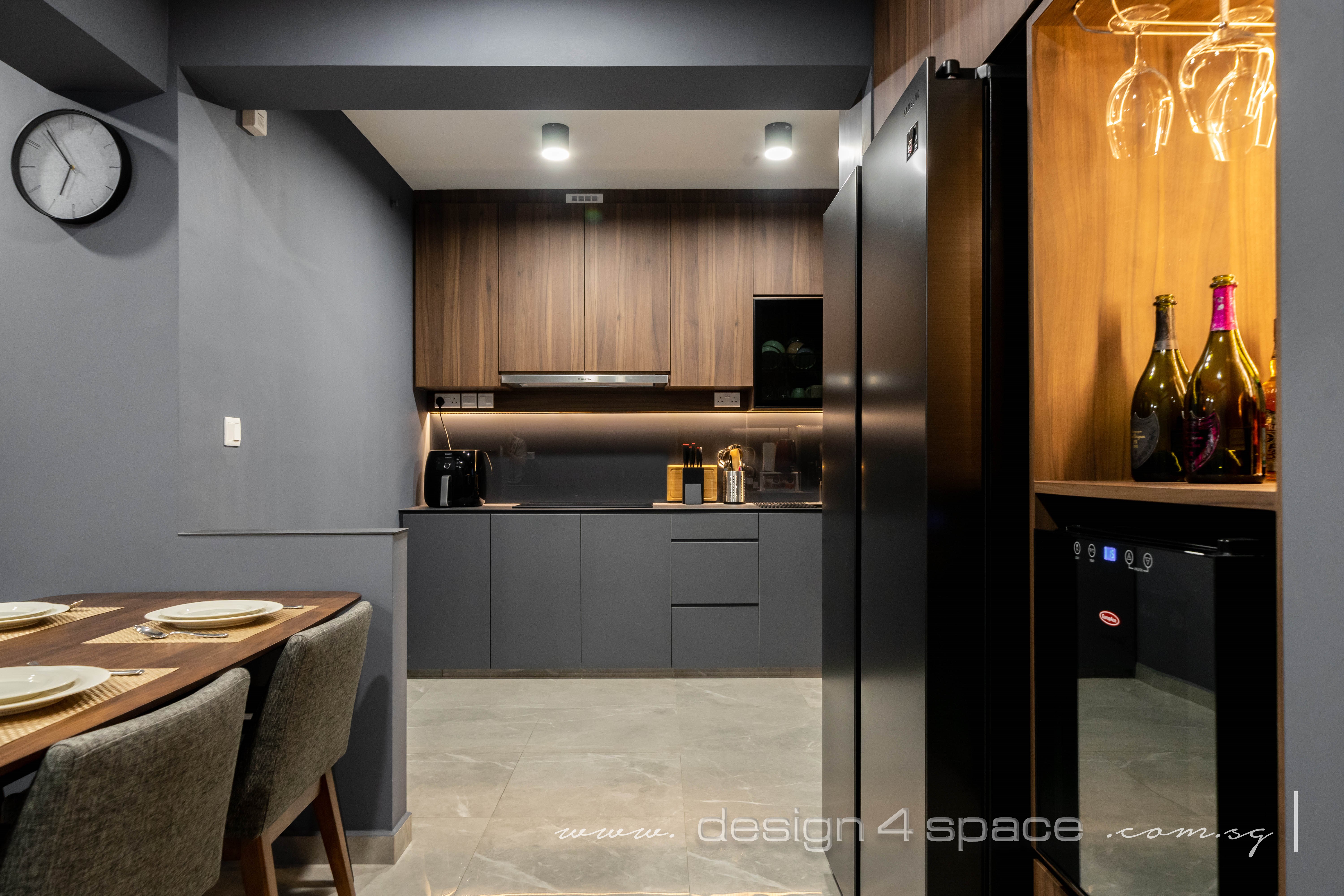 Contemporary, Modern Design - Kitchen - HDB 4 Room - Design by Design 4 Space Pte Ltd