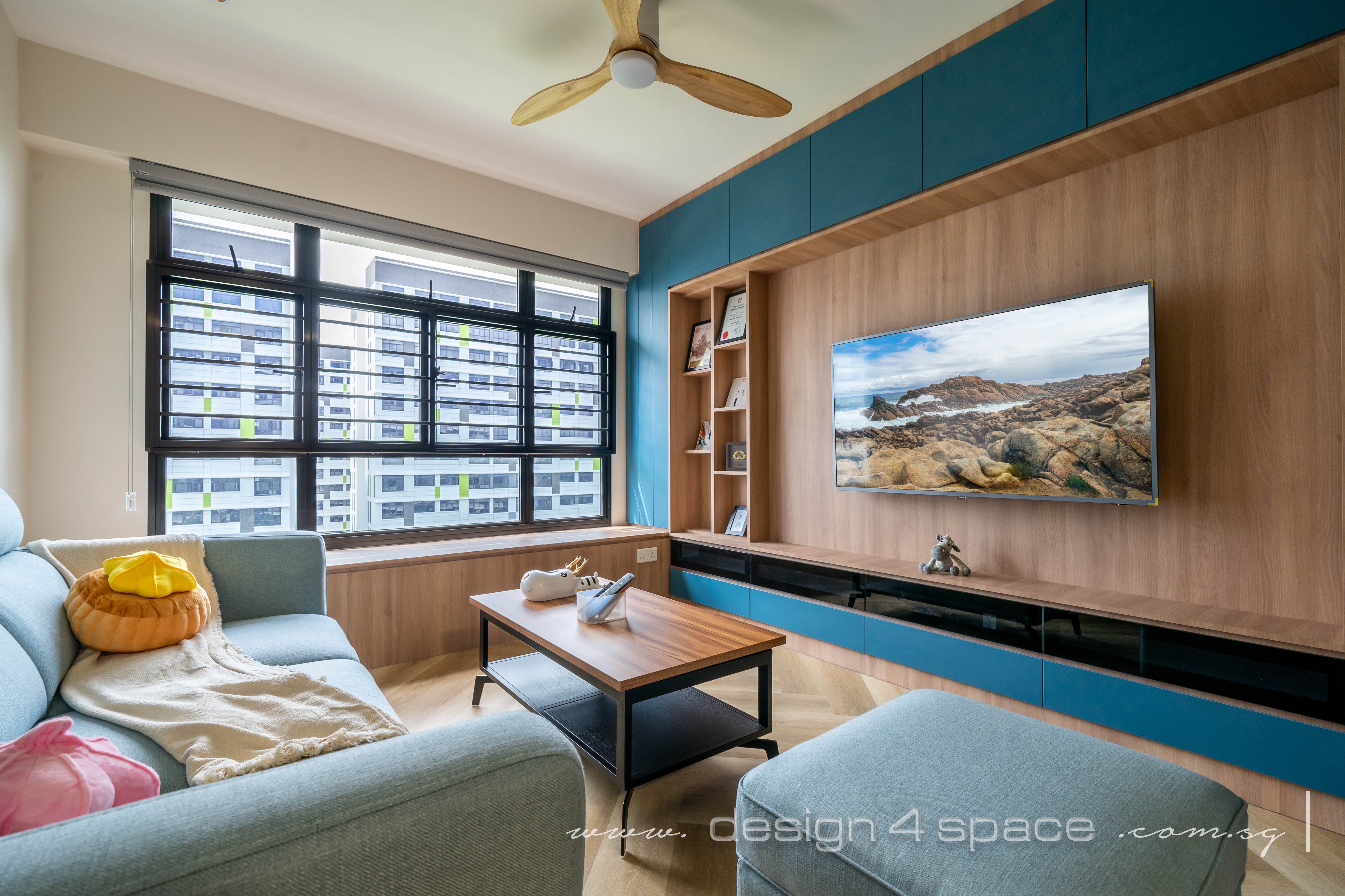 Contemporary, Modern Design - Living Room - HDB 4 Room - Design by Design 4 Space Pte Ltd