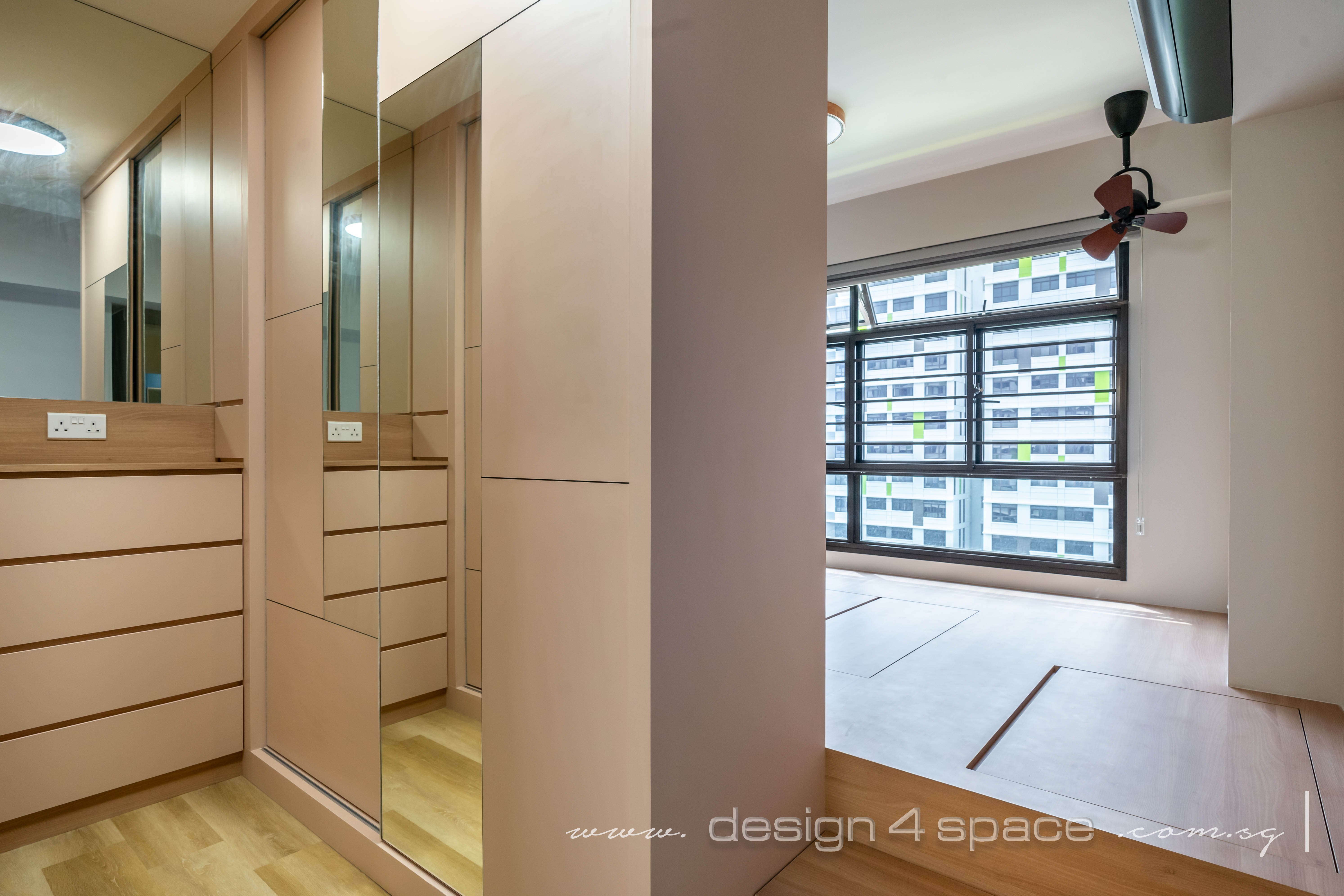 Contemporary, Modern Design - Bedroom - HDB 4 Room - Design by Design 4 Space Pte Ltd