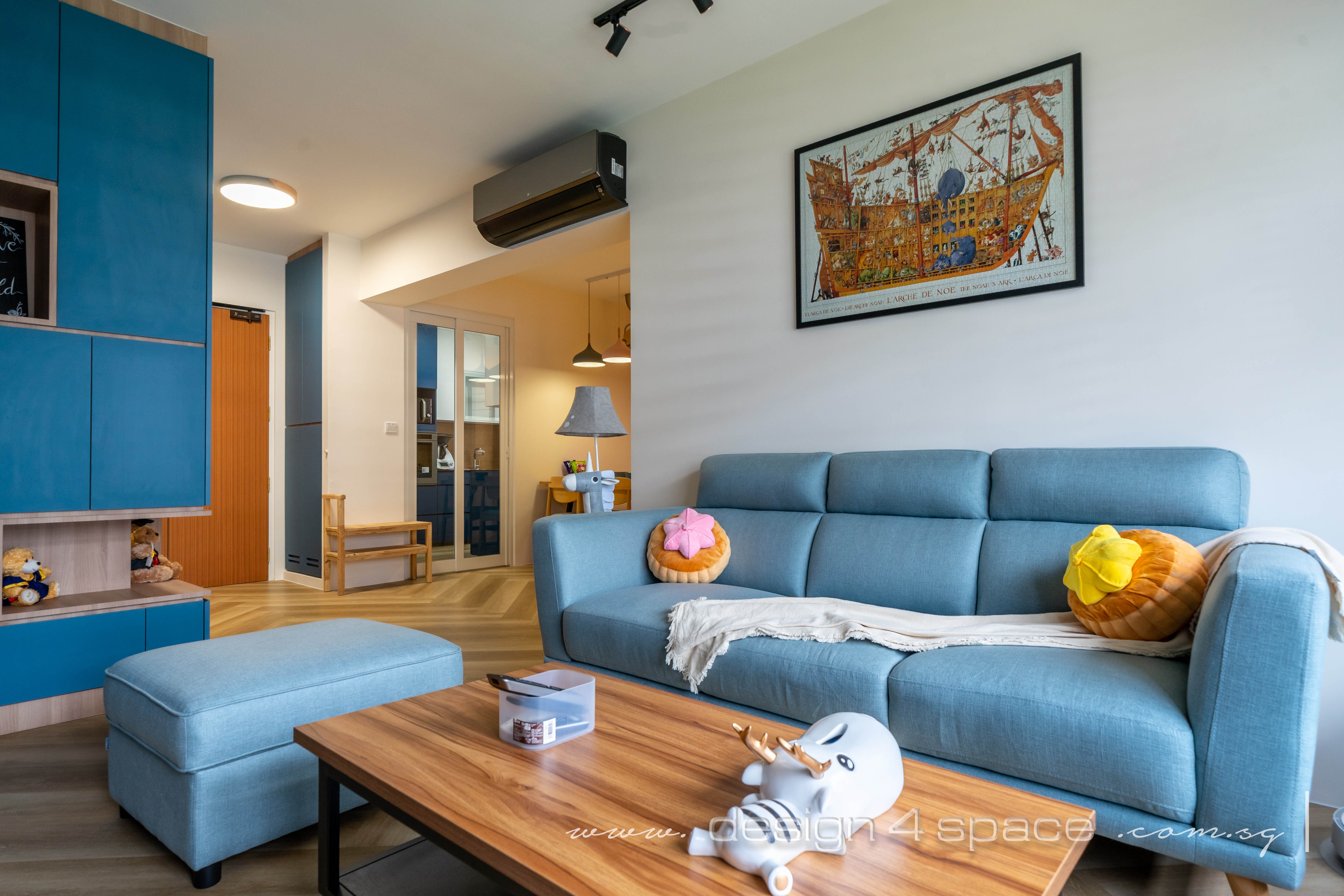 Contemporary, Modern Design - Living Room - HDB 4 Room - Design by Design 4 Space Pte Ltd