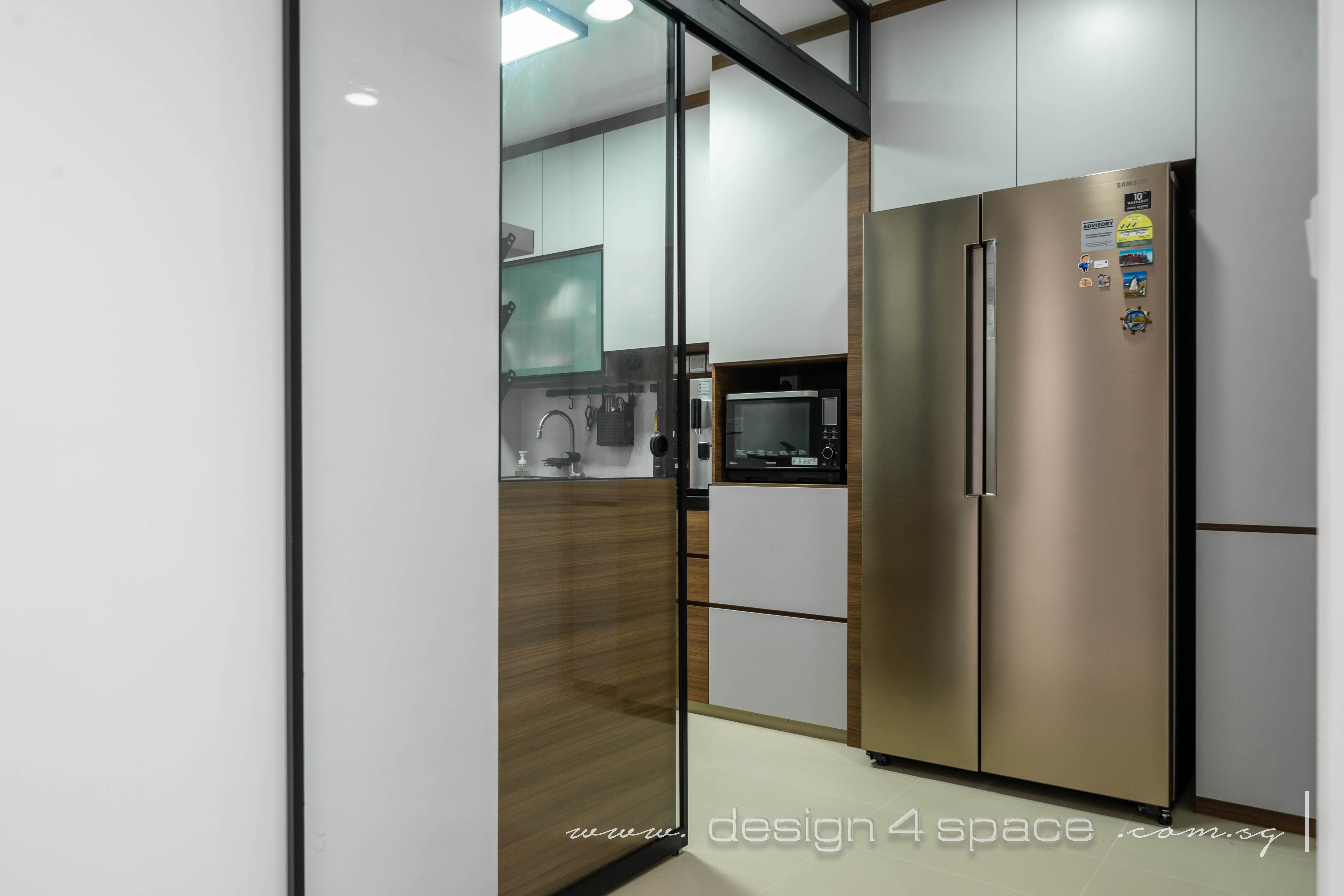 Minimalist, Modern Design - Kitchen - HDB 4 Room - Design by Design 4 Space Pte Ltd