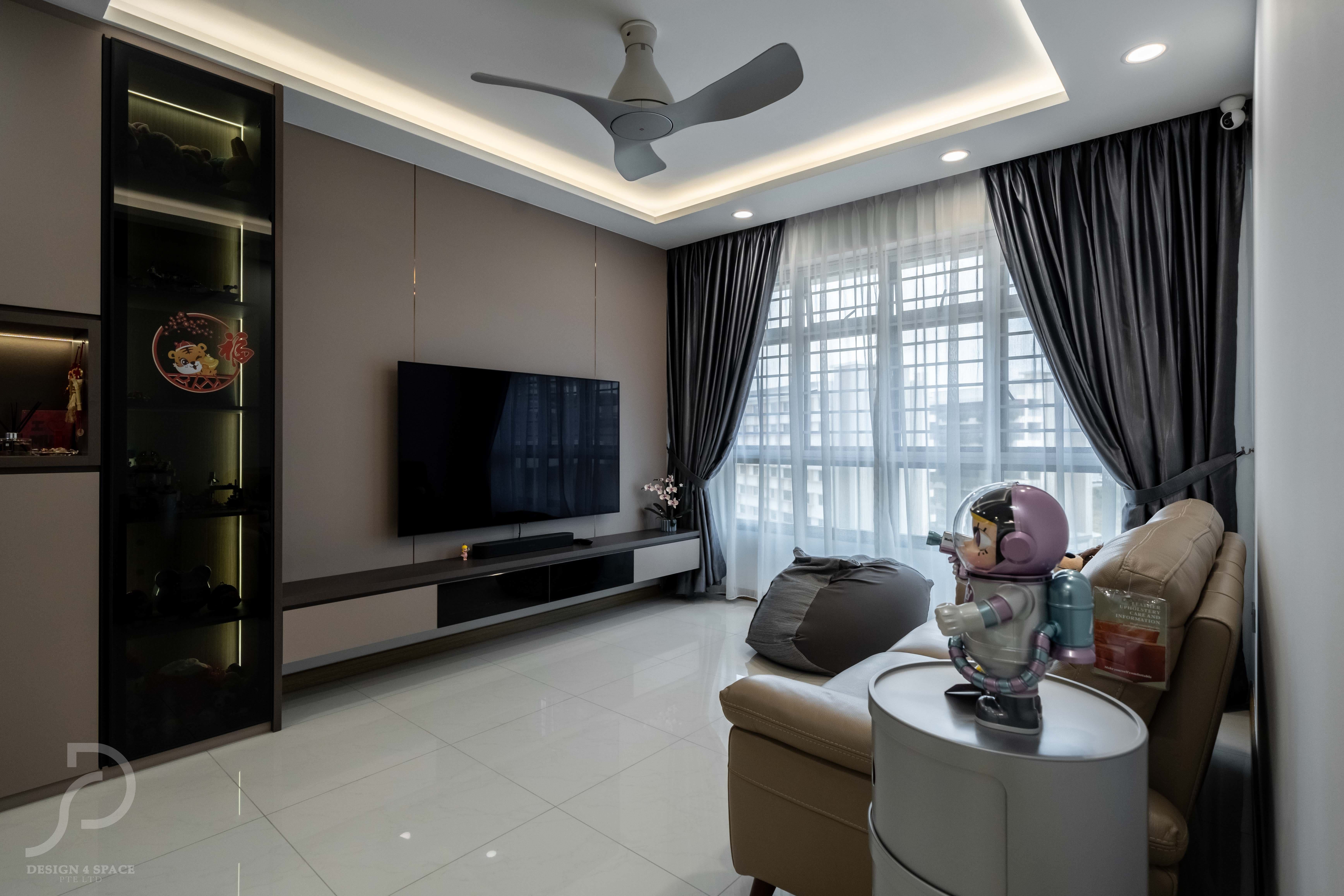 Contemporary, Modern Design - Living Room - HDB 4 Room - Design by Design 4 Space Pte Ltd