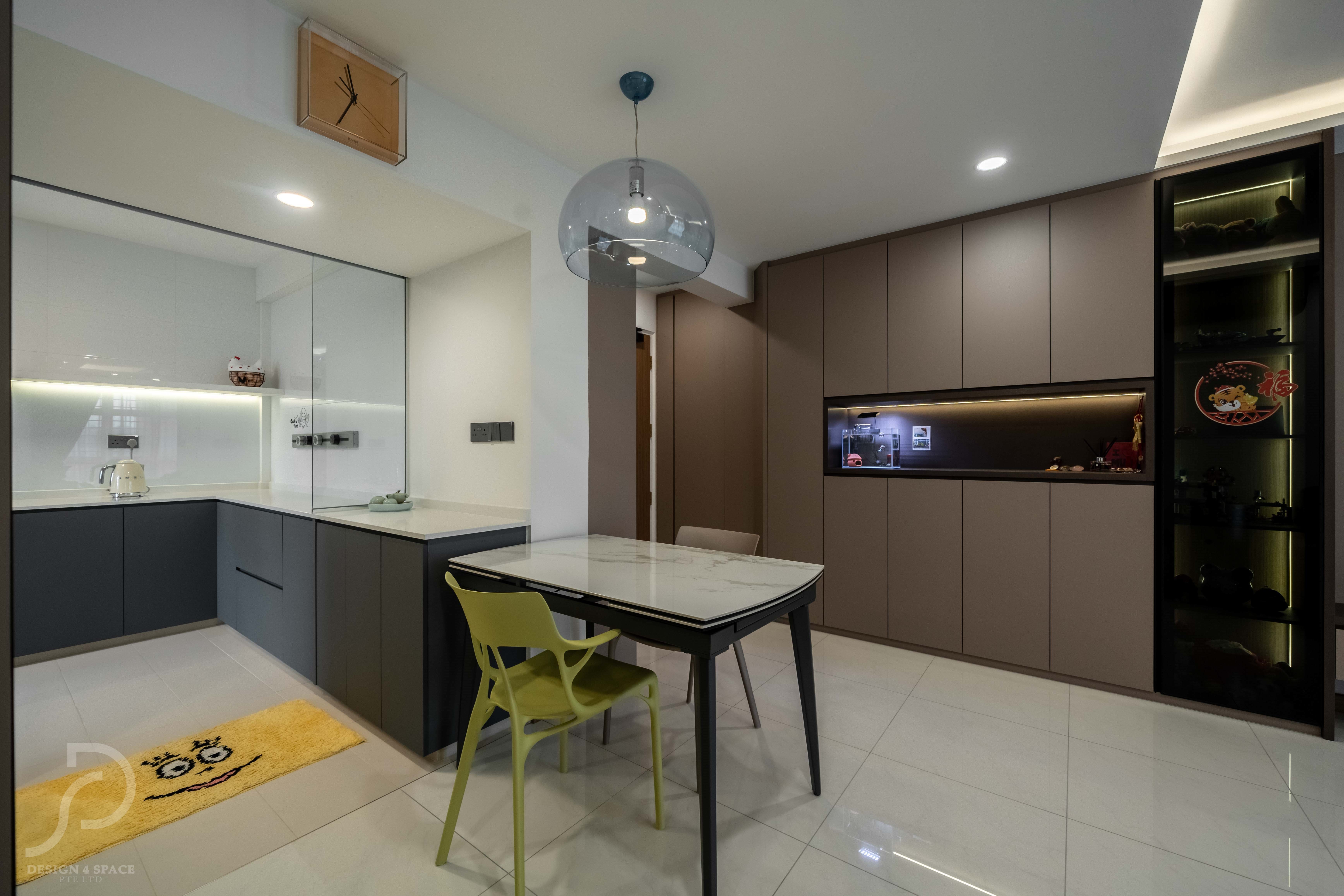 Contemporary, Modern Design - Dining Room - HDB 4 Room - Design by Design 4 Space Pte Ltd