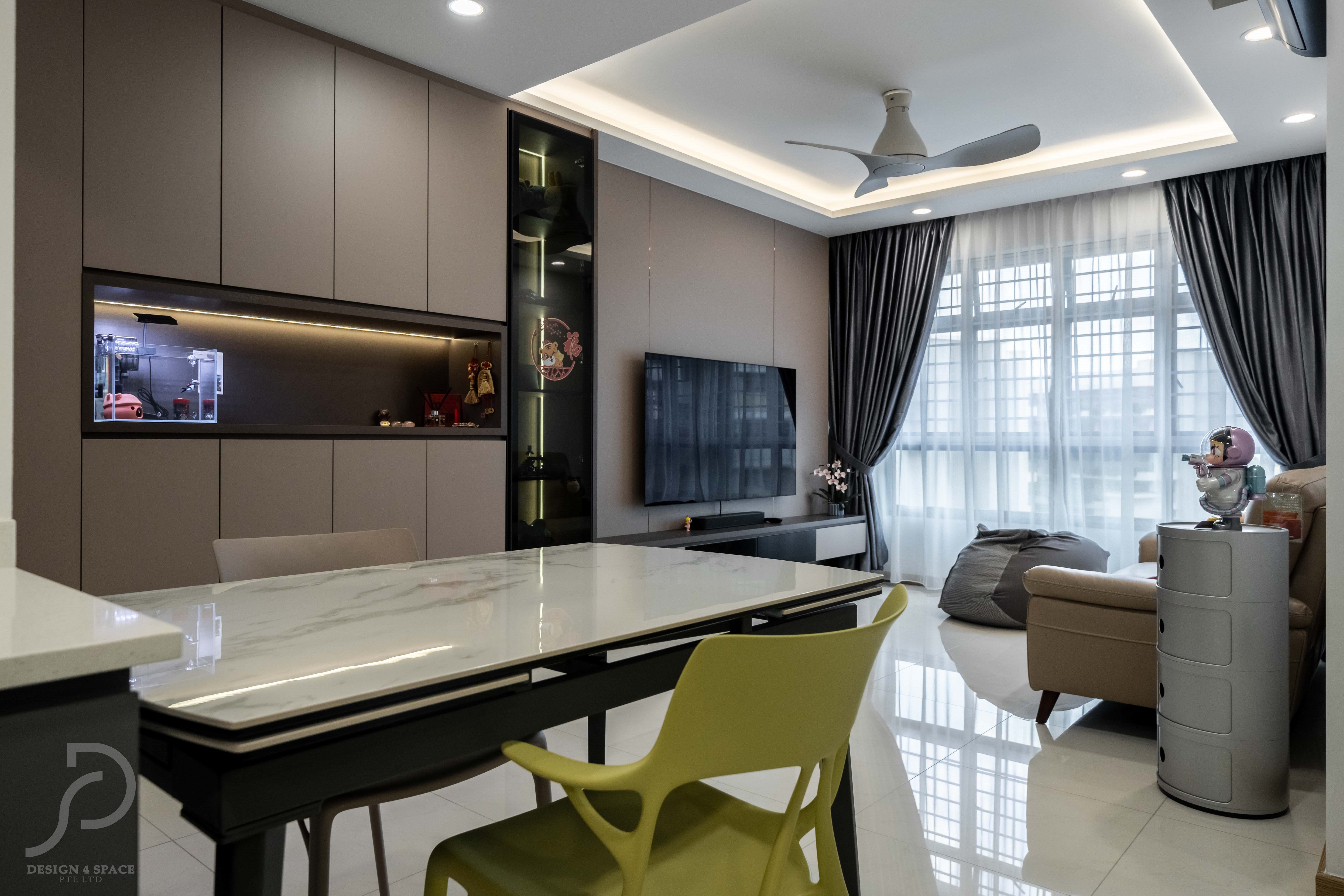 Contemporary, Modern Design - Living Room - HDB 4 Room - Design by Design 4 Space Pte Ltd