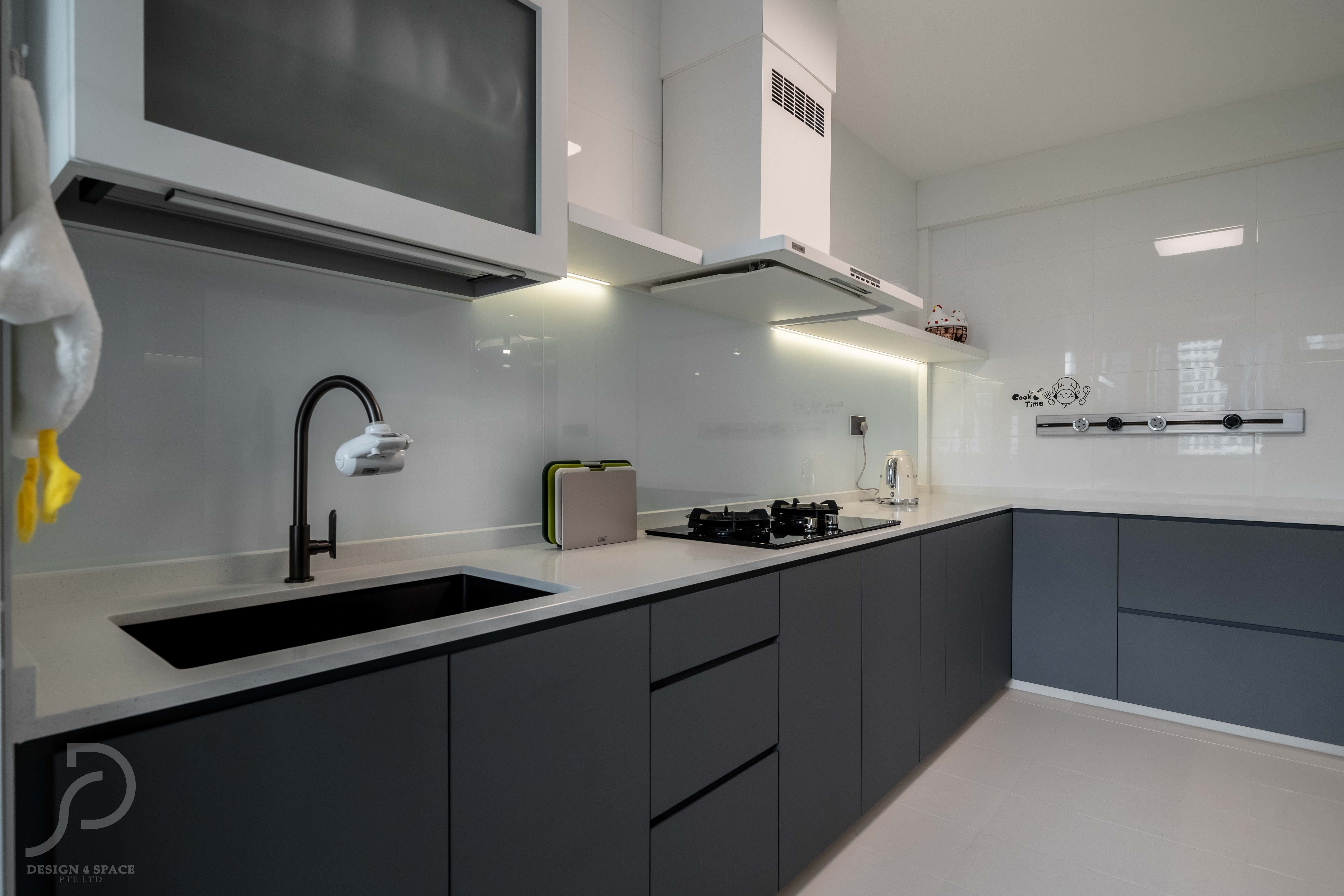 Contemporary, Modern Design - Kitchen - HDB 4 Room - Design by Design 4 Space Pte Ltd