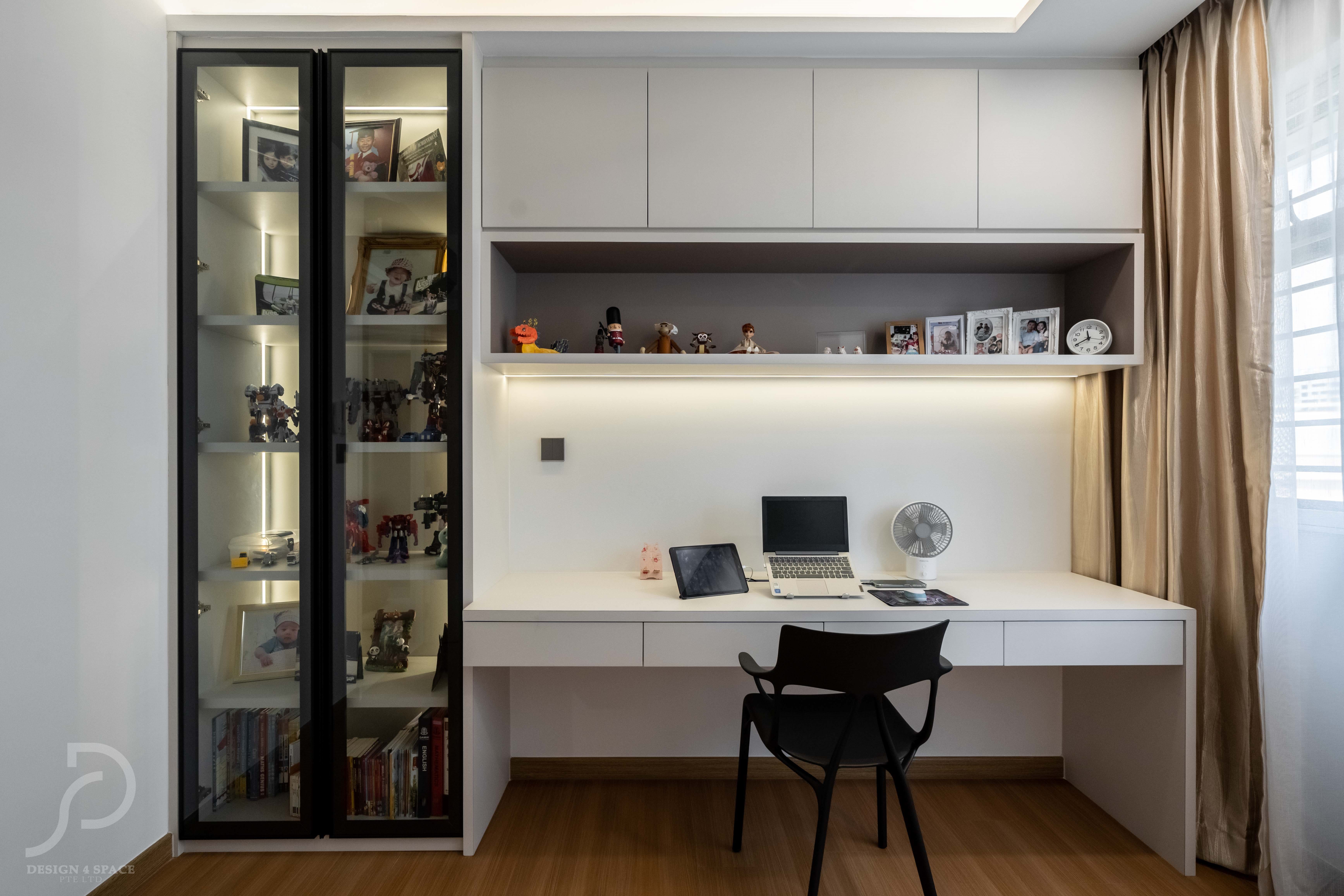 Contemporary, Modern Design - Study Room - HDB 4 Room - Design by Design 4 Space Pte Ltd