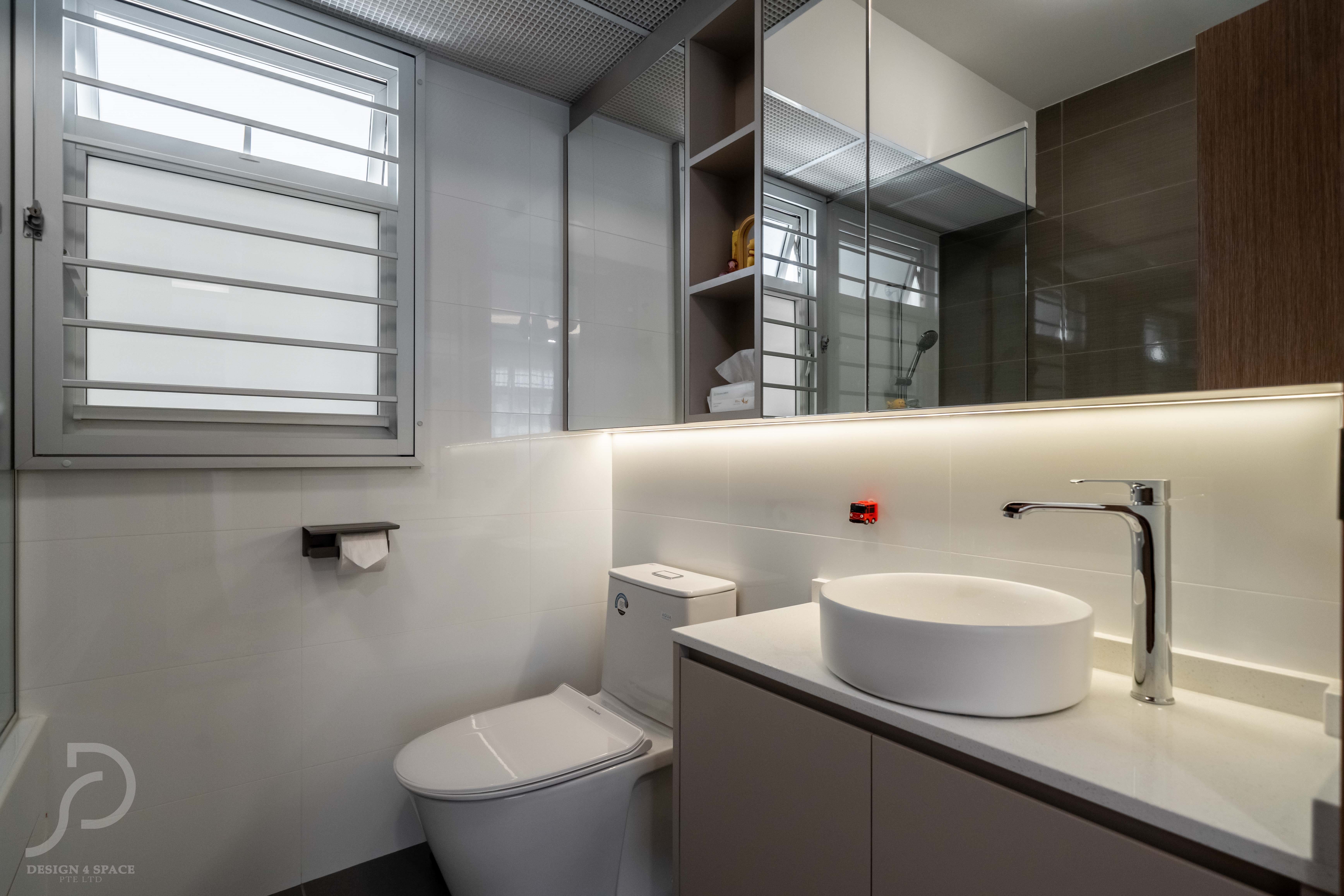 Contemporary, Modern Design - Bathroom - HDB 4 Room - Design by Design 4 Space Pte Ltd