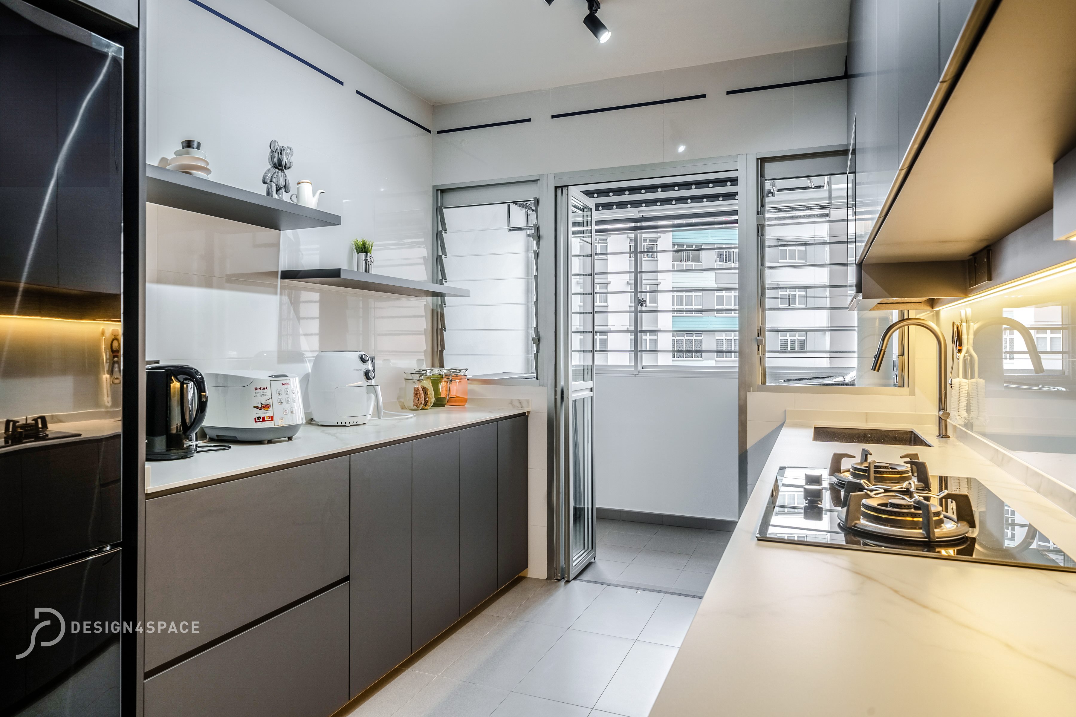 Contemporary Design - Kitchen - HDB 4 Room - Design by Design 4 Space Pte Ltd