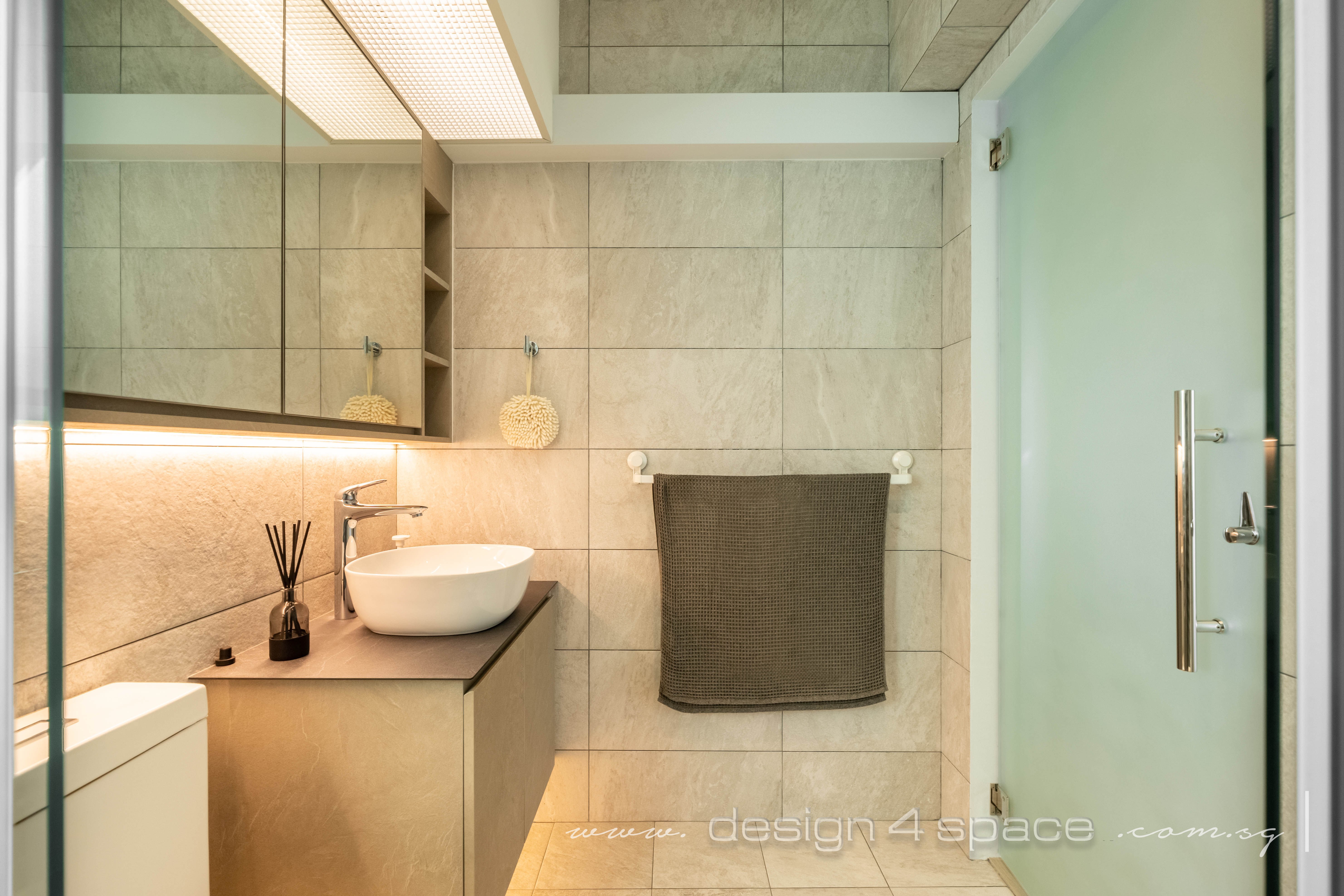 Industrial Design - Bathroom - HDB 4 Room - Design by Design 4 Space Pte Ltd