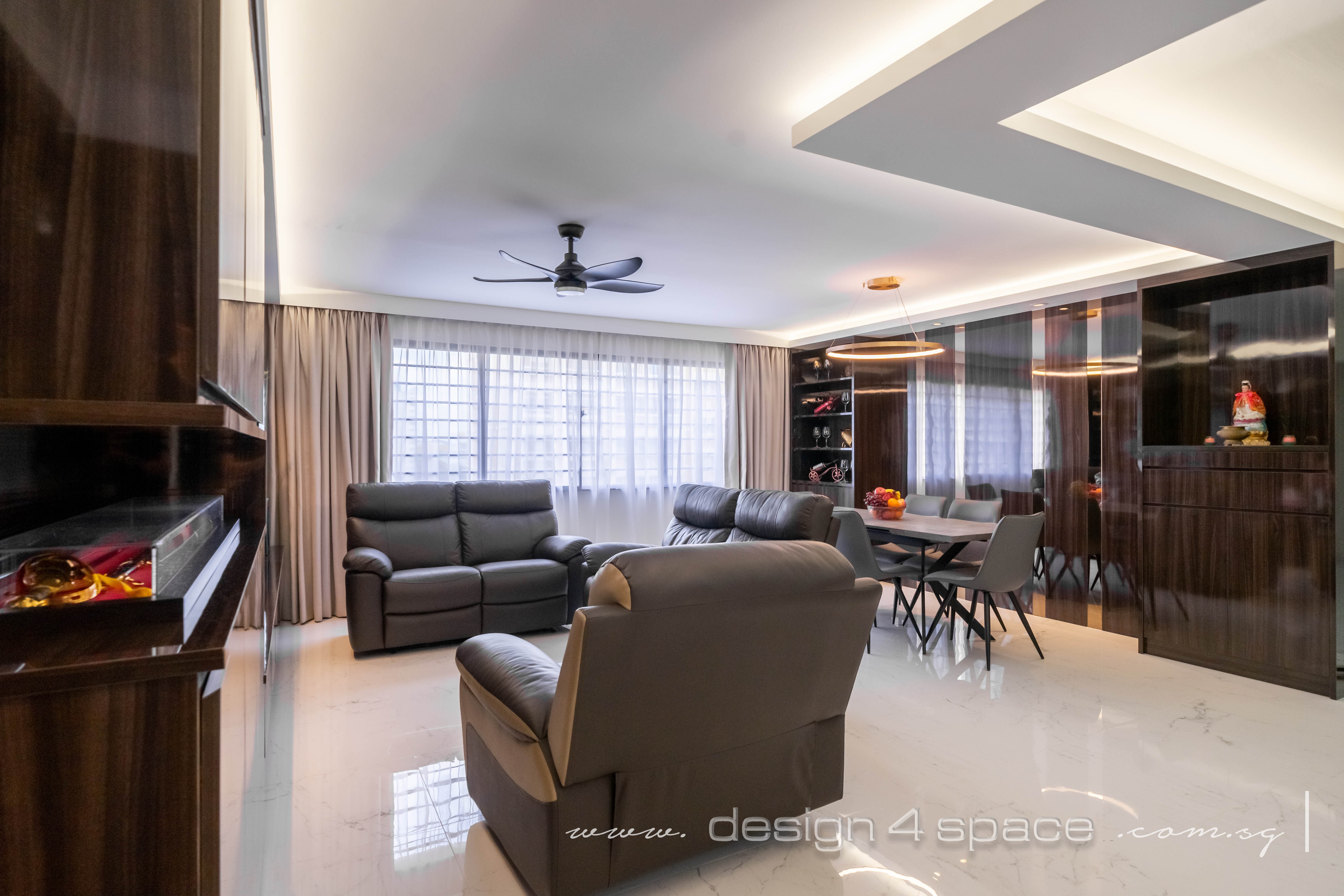 Contemporary Design - Living Room - HDB 4 Room - Design by Design 4 Space Pte Ltd