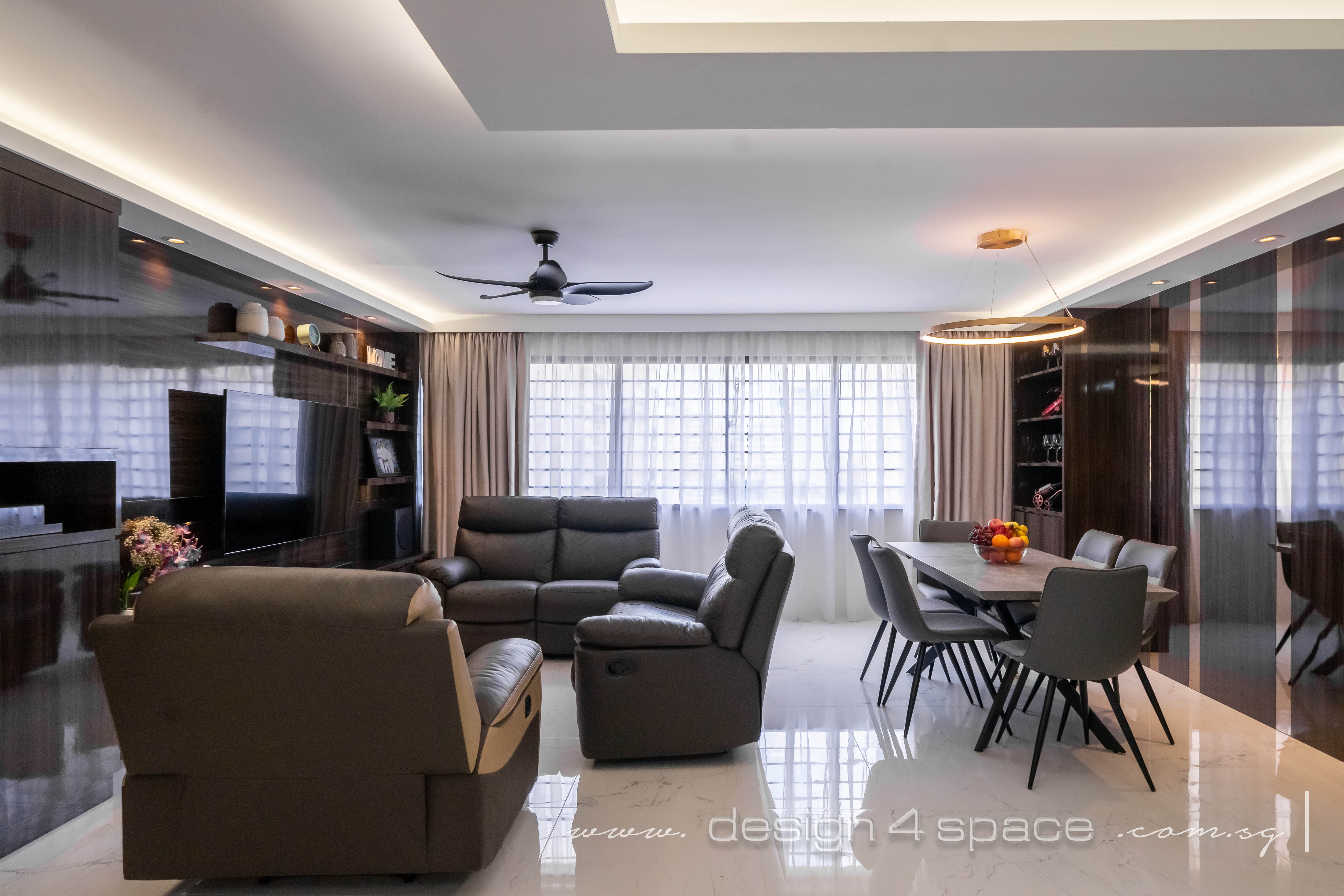 Contemporary Design - Living Room - HDB 4 Room - Design by Design 4 Space Pte Ltd