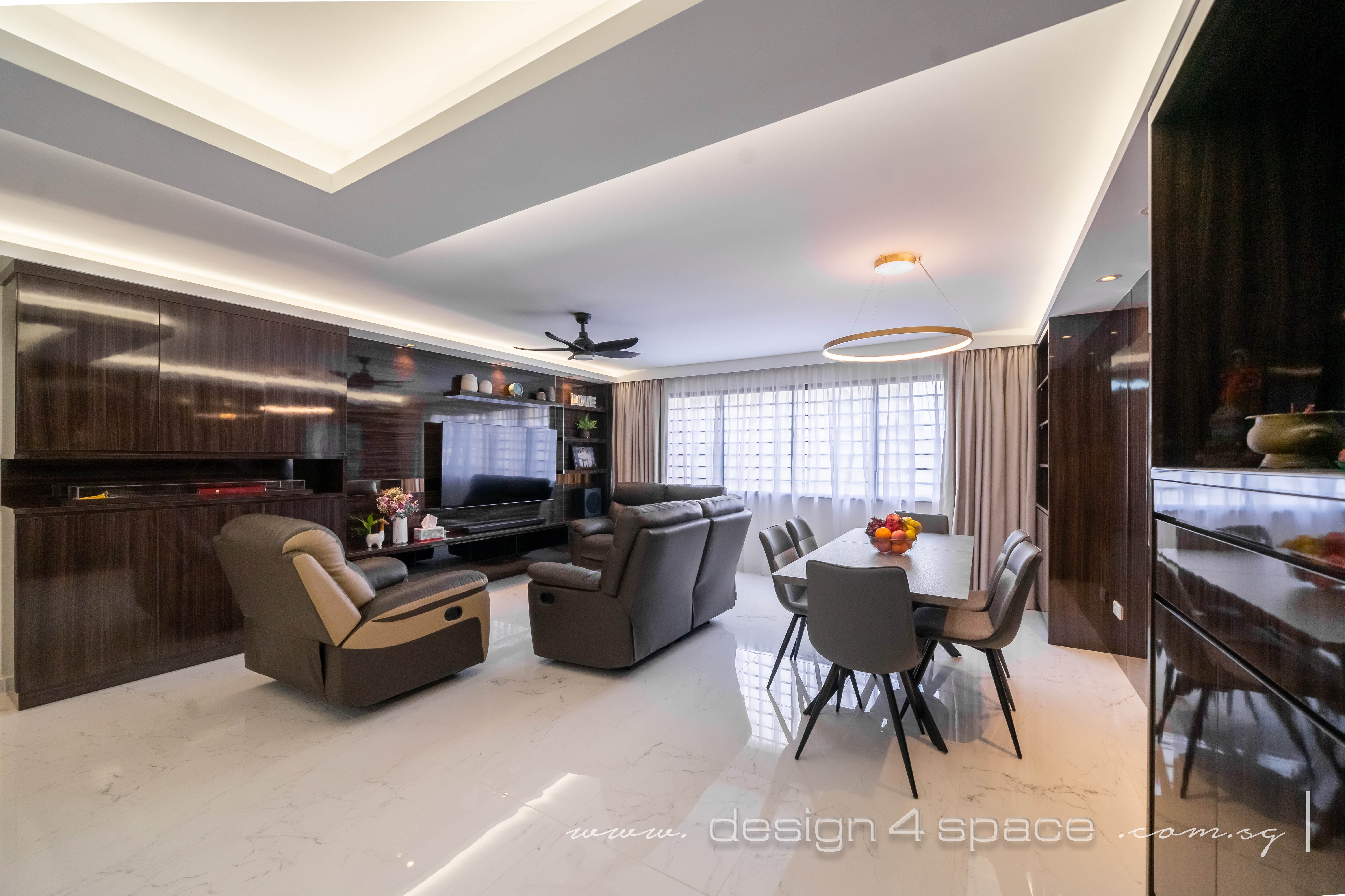 Contemporary Design - Living Room - HDB 4 Room - Design by Design 4 Space Pte Ltd