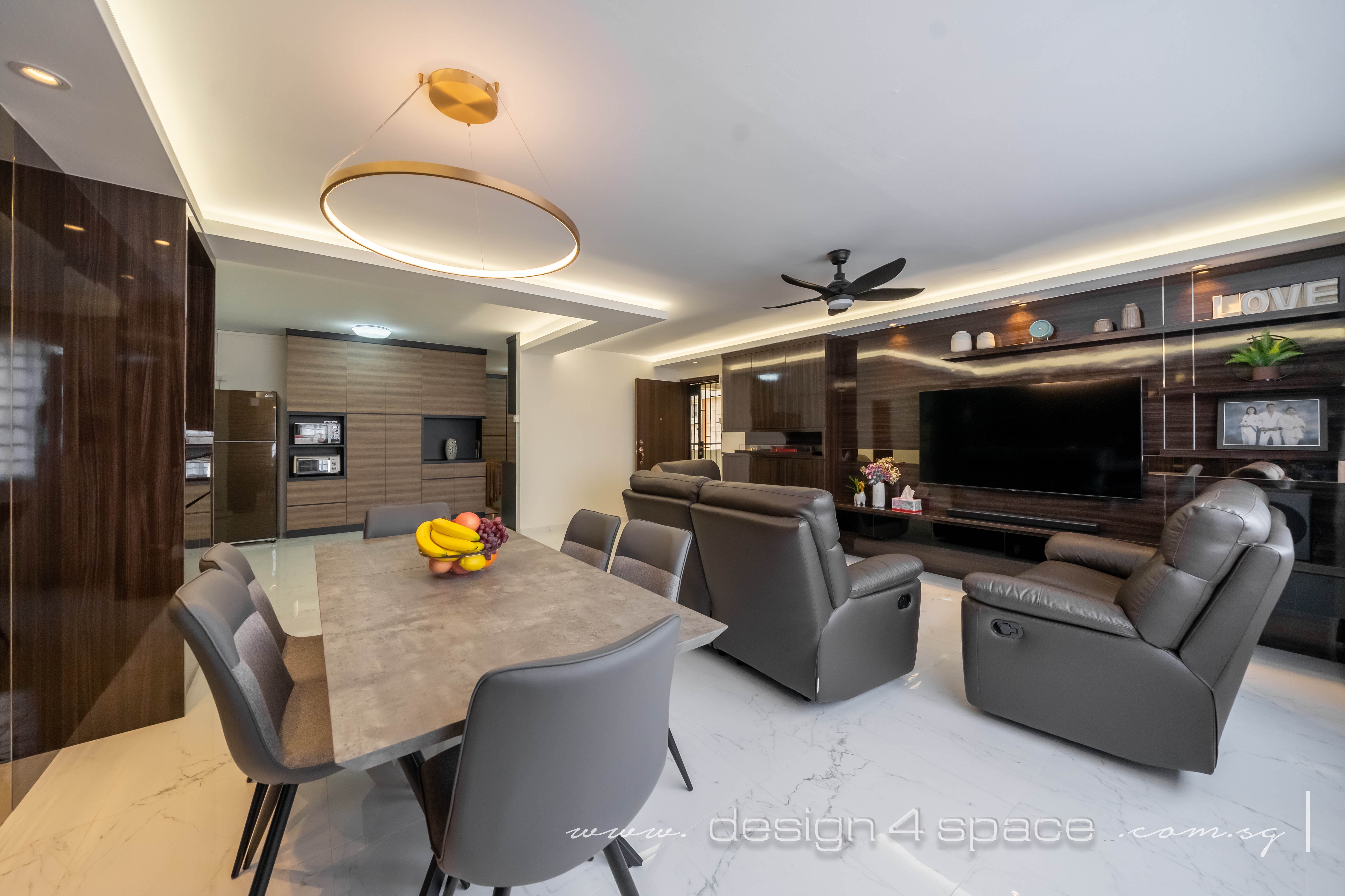 Contemporary Design - Living Room - HDB 4 Room - Design by Design 4 Space Pte Ltd