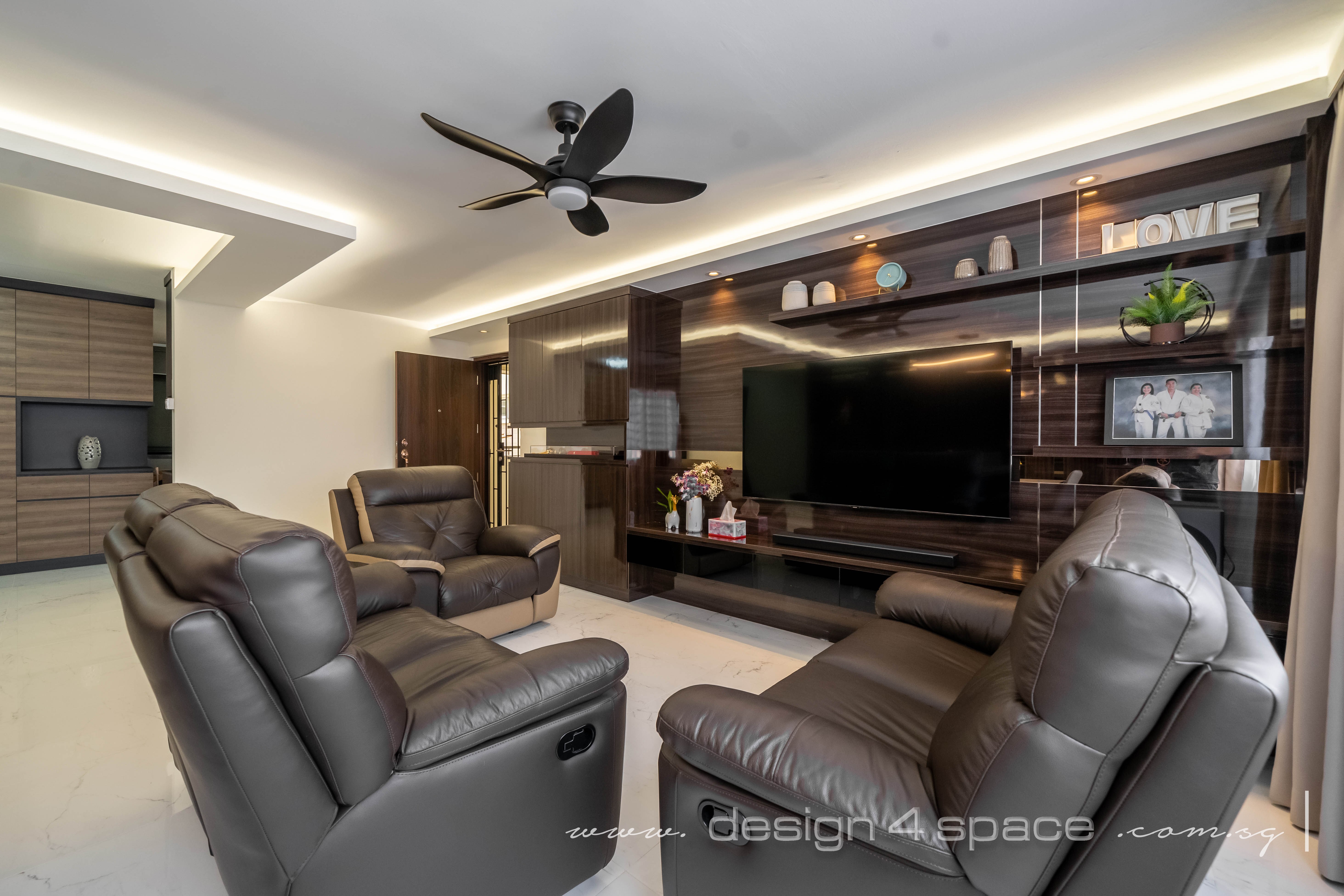 Contemporary Design - Living Room - HDB 4 Room - Design by Design 4 Space Pte Ltd