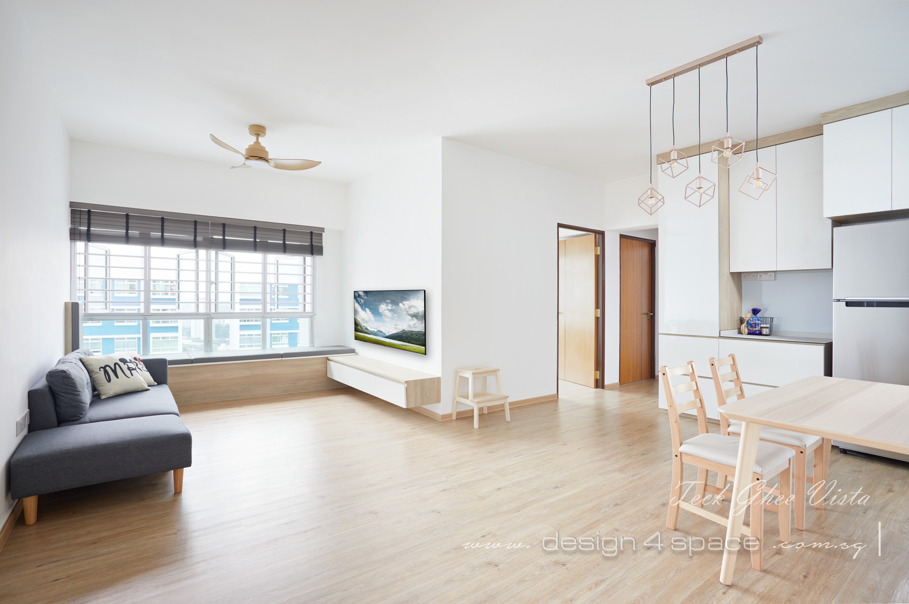 Contemporary, Modern Design - Living Room - HDB 4 Room - Design by Design 4 Space Pte Ltd