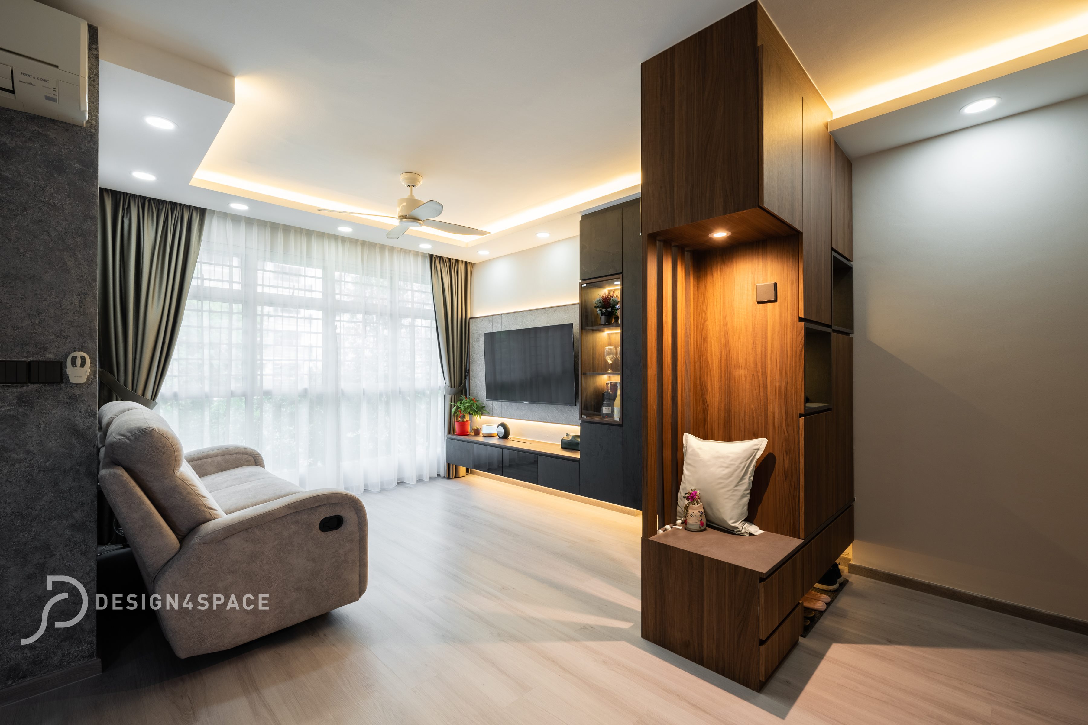 Modern Design - Living Room - HDB 4 Room - Design by Design 4 Space Pte Ltd