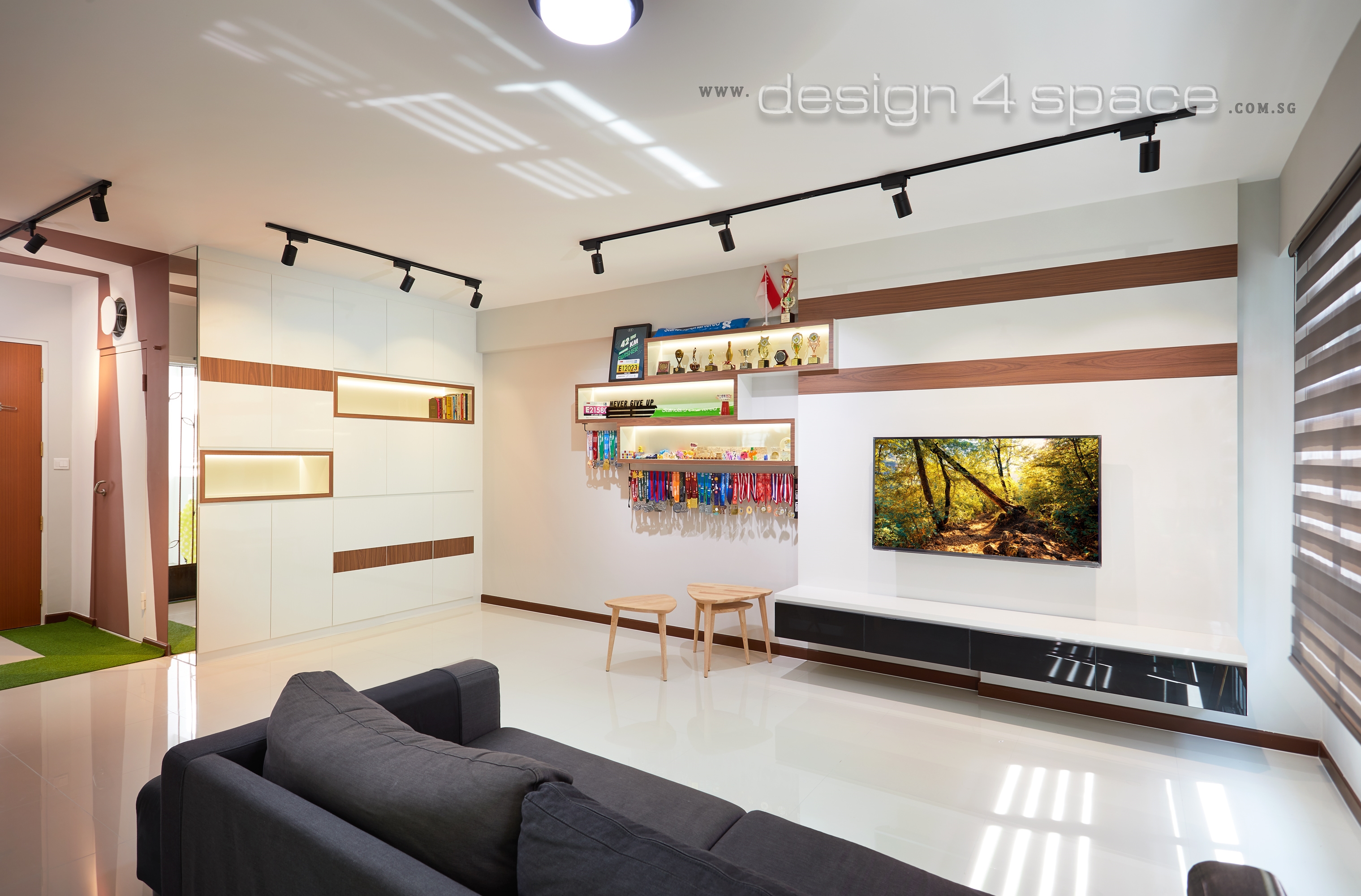 Contemporary, Modern Design - Living Room - HDB 4 Room - Design by Design 4 Space Pte Ltd