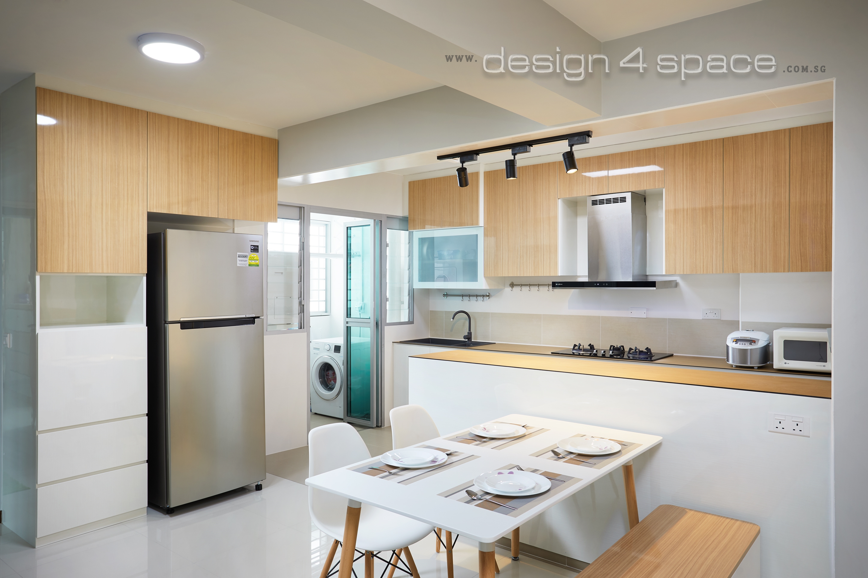 Contemporary, Modern Design - Kitchen - HDB 4 Room - Design by Design 4 Space Pte Ltd