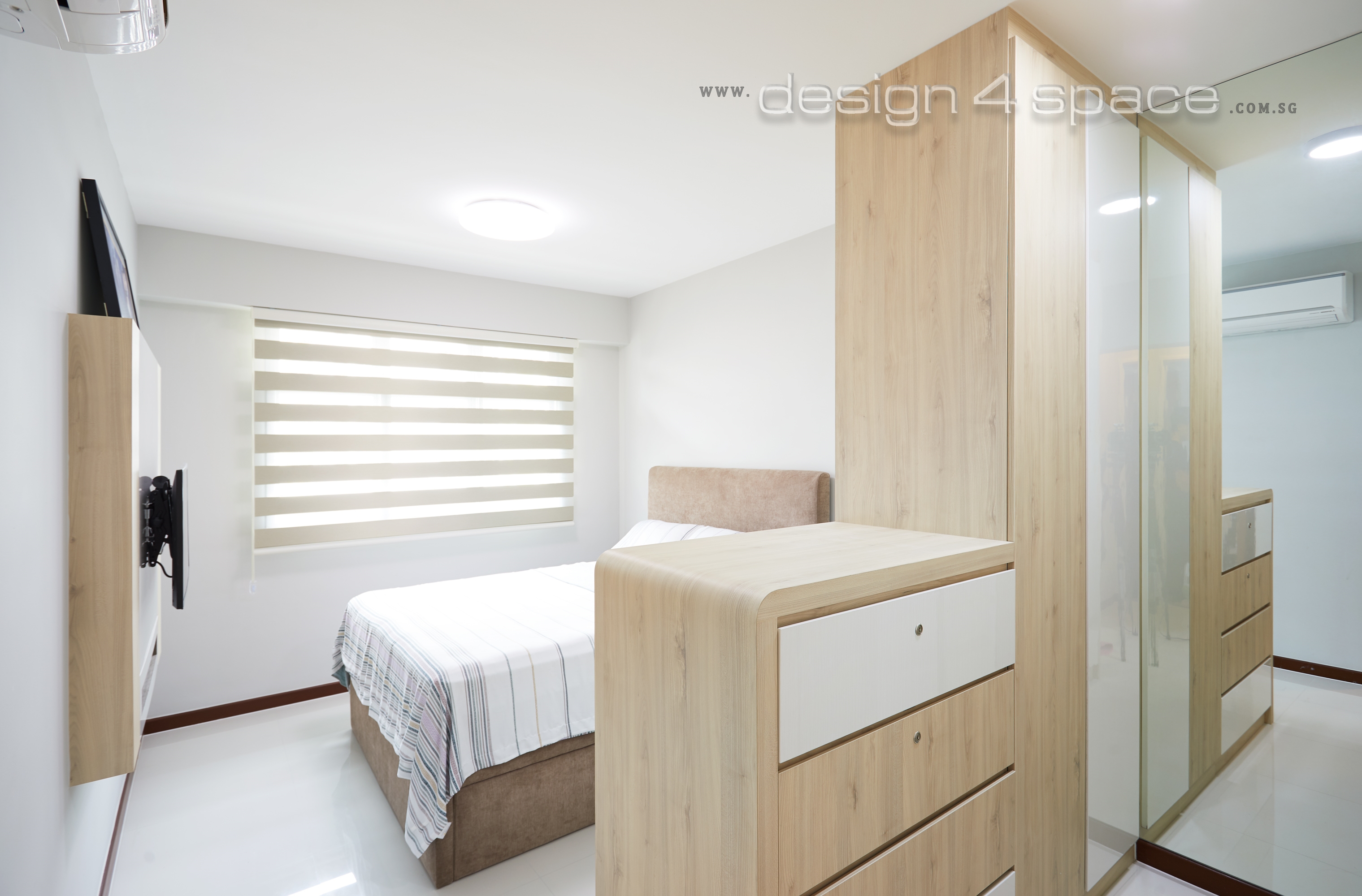 Contemporary, Modern Design - Bedroom - HDB 4 Room - Design by Design 4 Space Pte Ltd