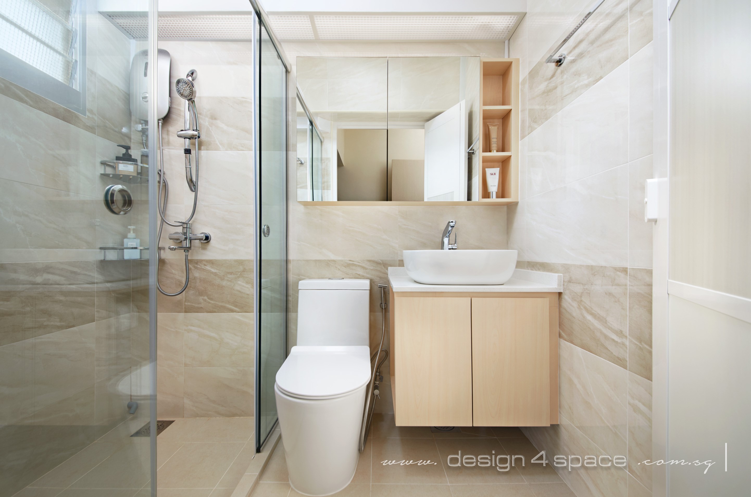 Contemporary Design - Bathroom - HDB 4 Room - Design by Design 4 Space Pte Ltd