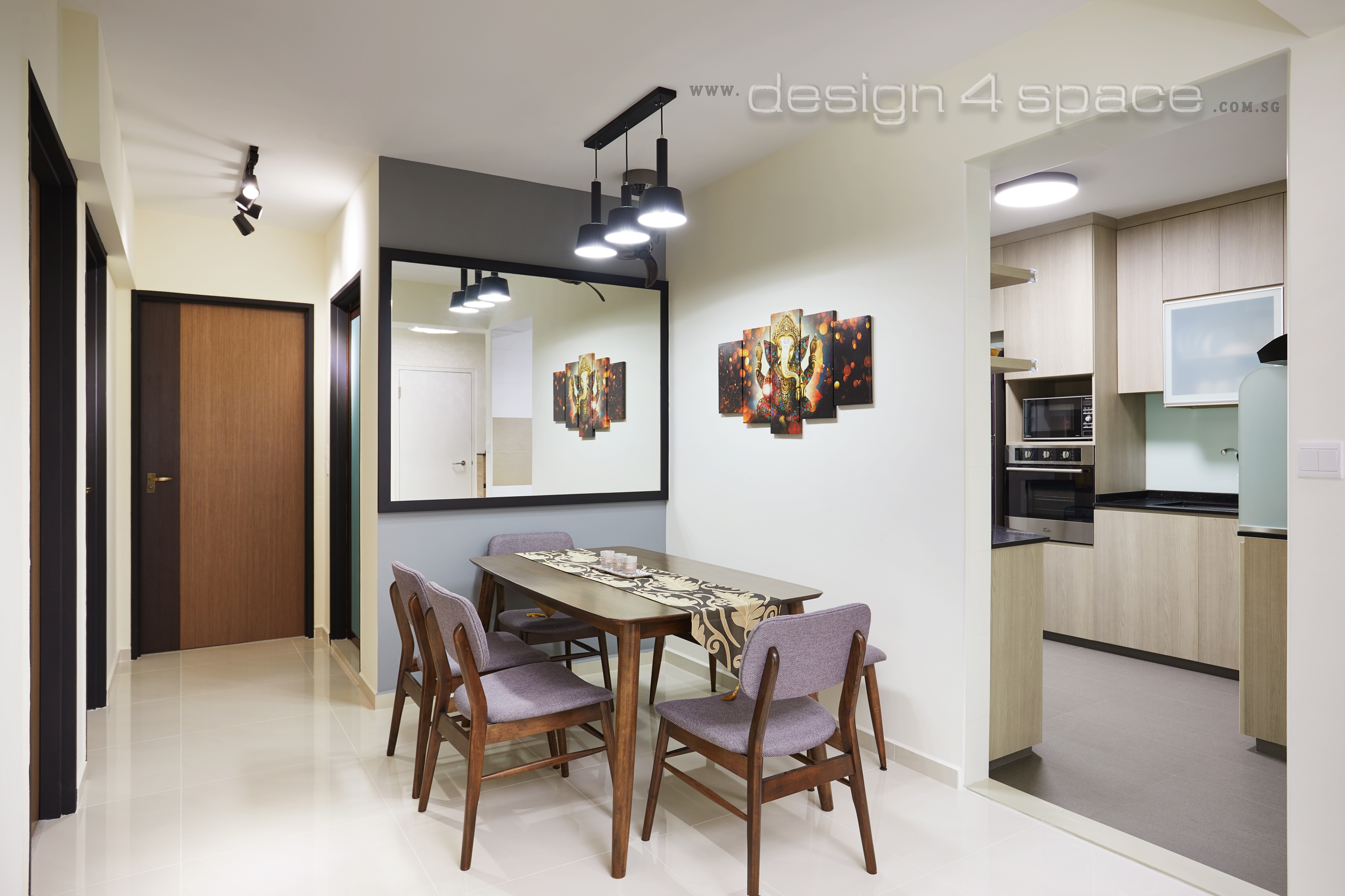 Contemporary Design - Dining Room - HDB 4 Room - Design by Design 4 Space Pte Ltd