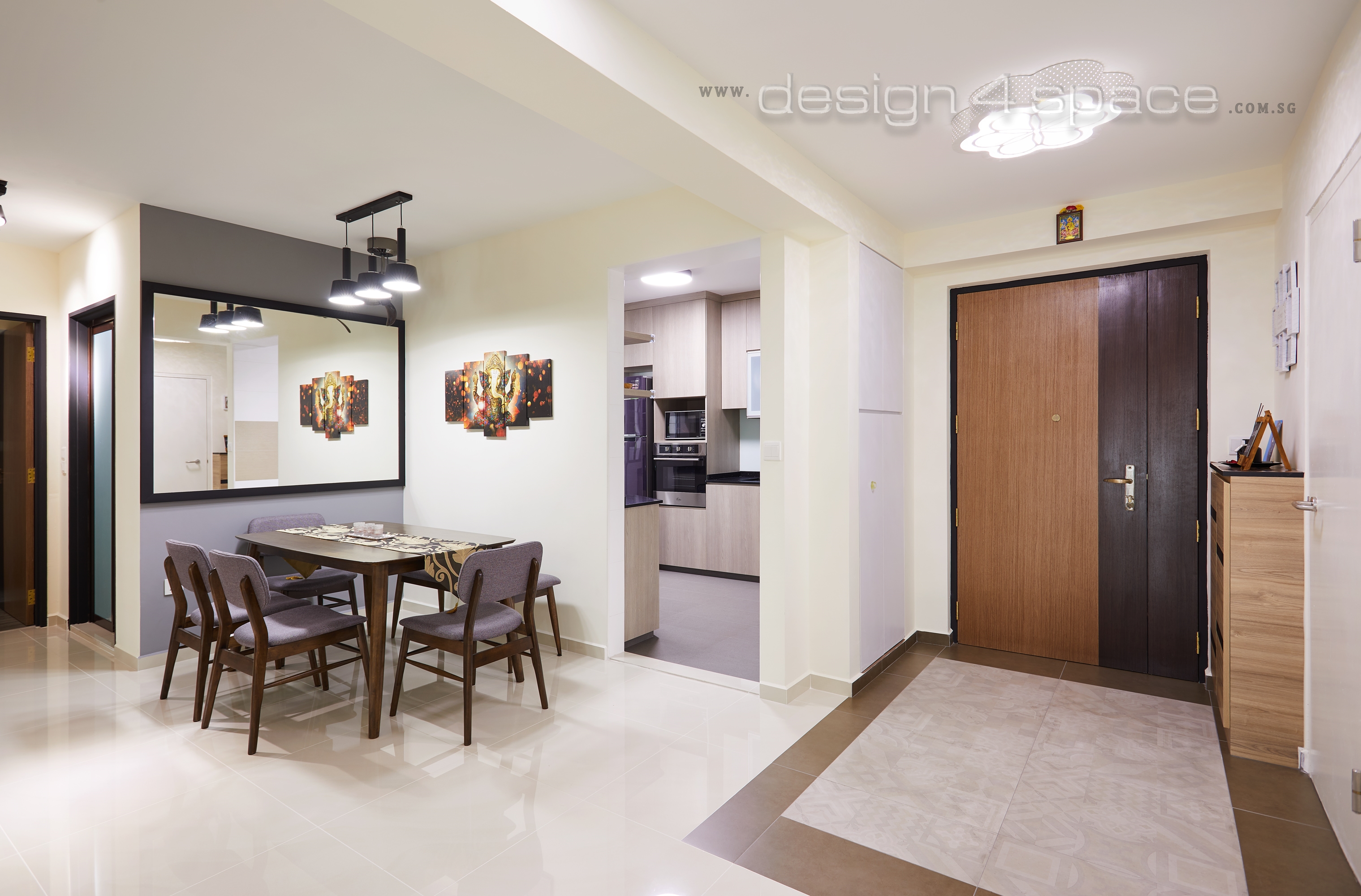 Contemporary Design - Dining Room - HDB 4 Room - Design by Design 4 Space Pte Ltd